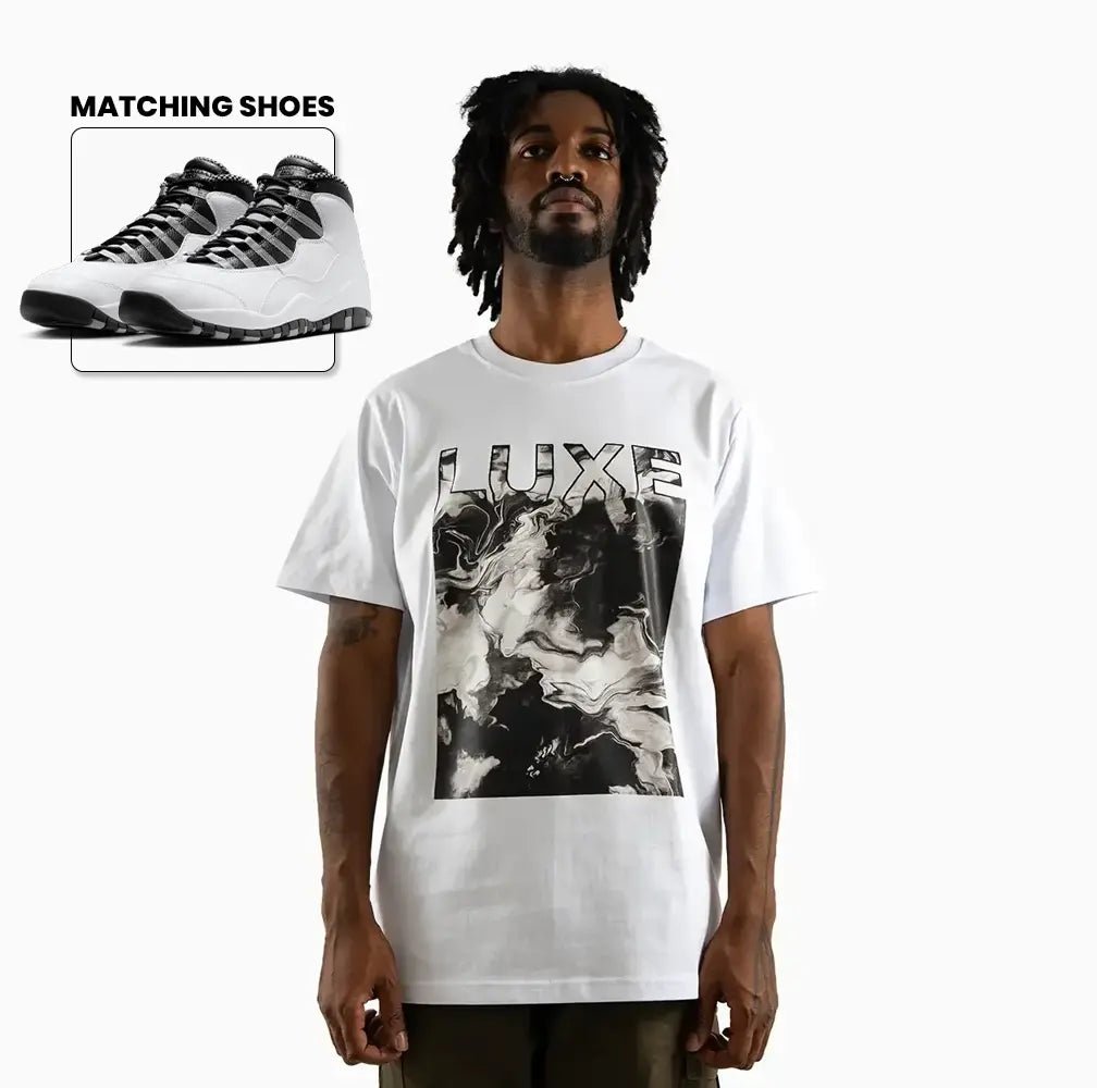 Men's Monochrome Marble Graphic T-Shirt Luxe - Tops and Bottoms USA