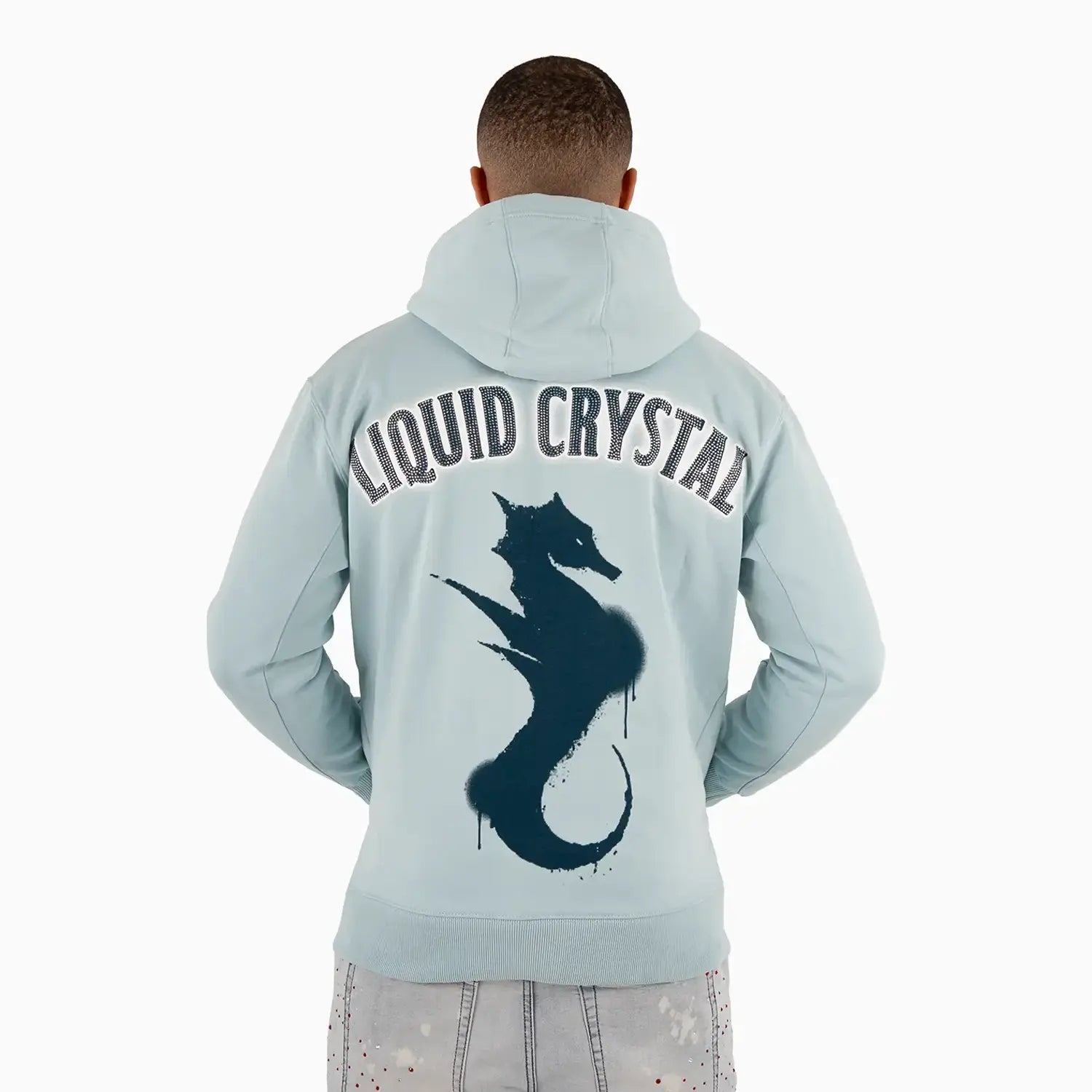 Men's Liquid Crystal Rhinestone Hoddie Jordan Craig - Tops and Bottoms USA