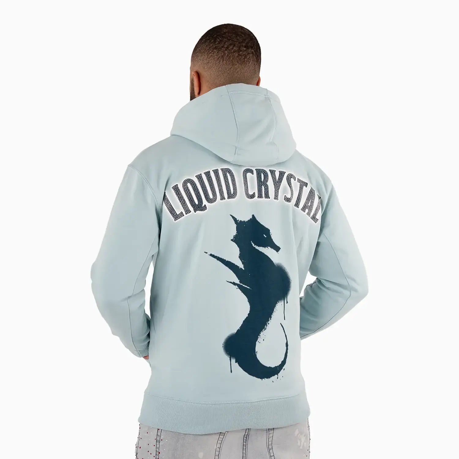 Men's Liquid Crystal Rhinestone Hoddie Jordan Craig - Tops and Bottoms USA