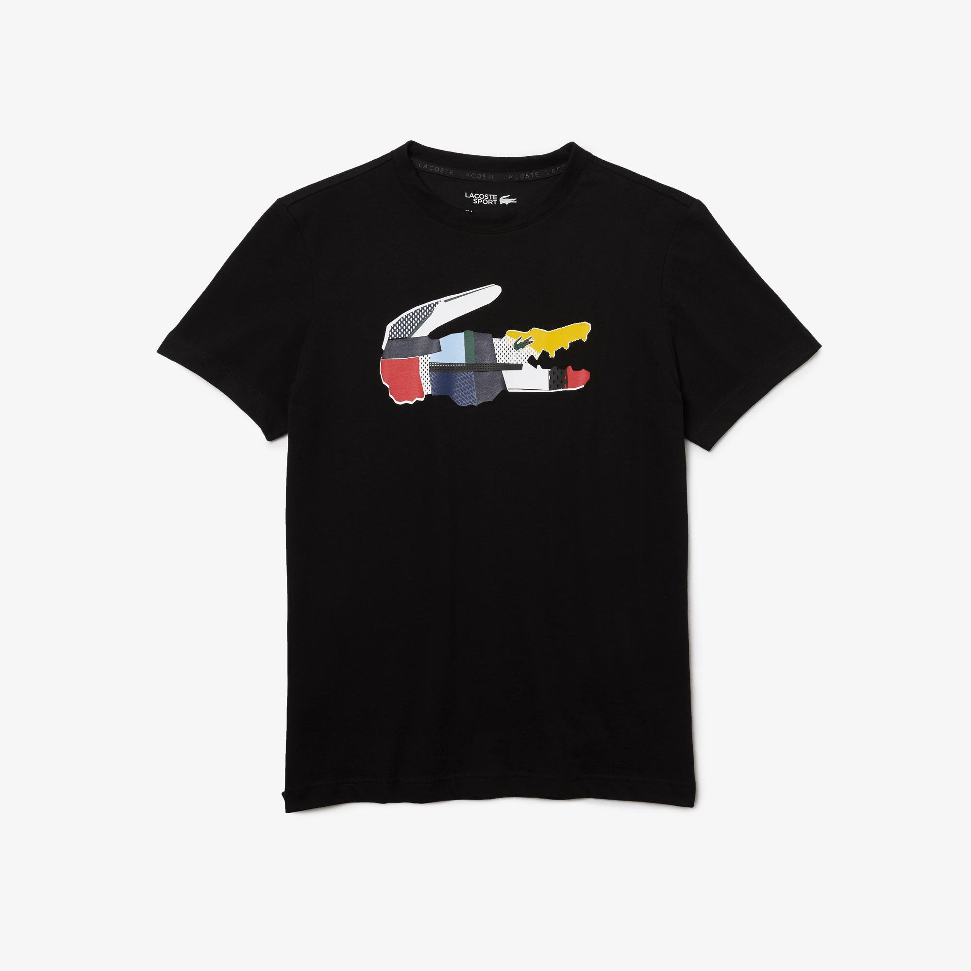 Men's SPORT Patchwork Crocodile Print Cotton T Shirt