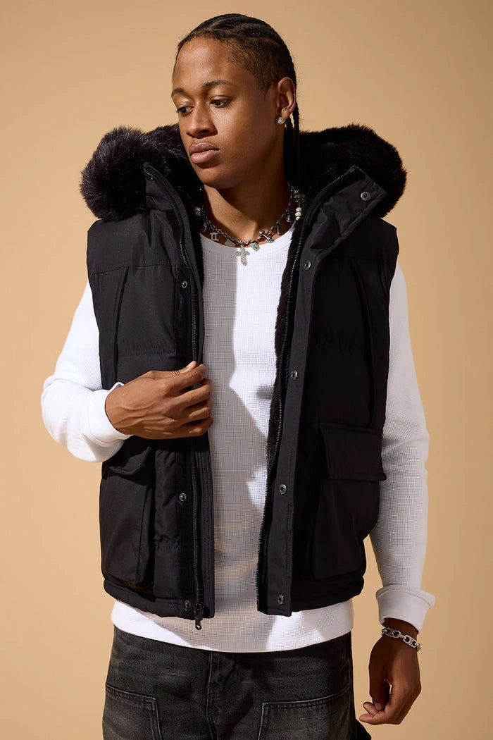 Men's Yukon Fur Lined Puffer Vest