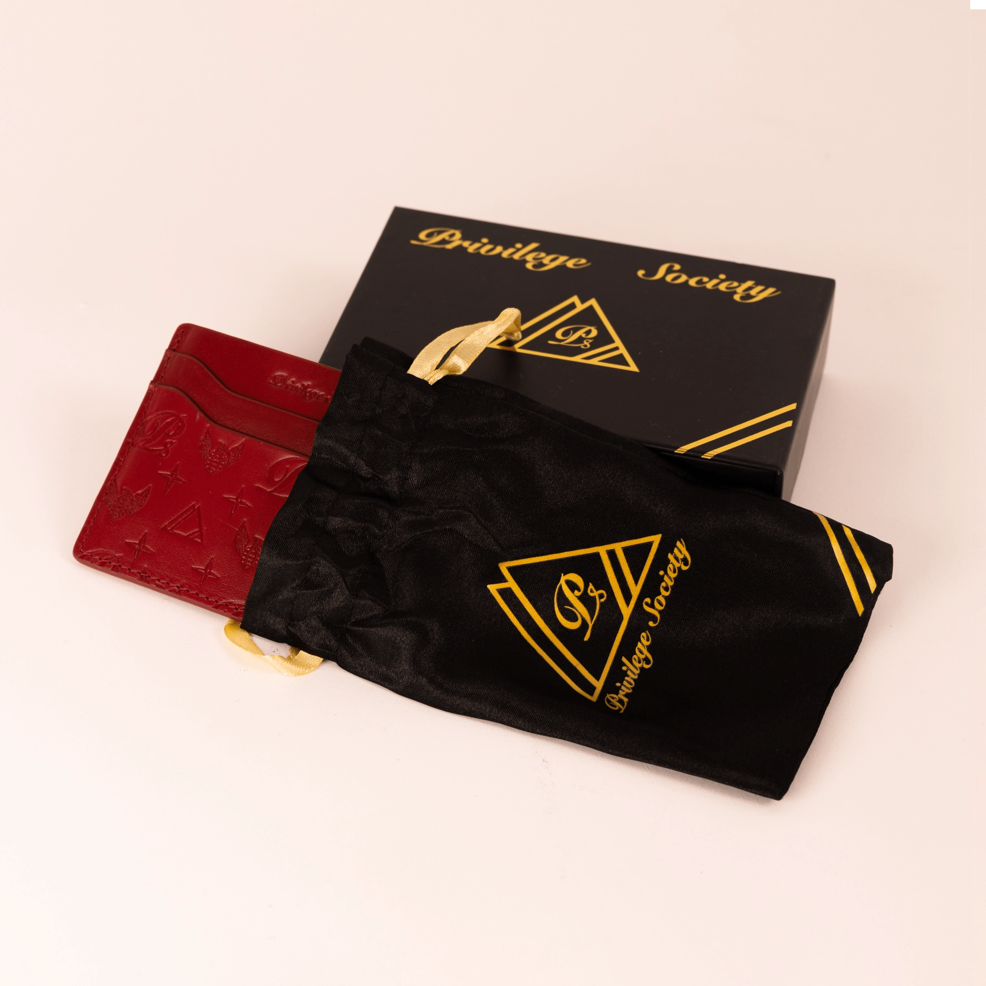 Men's Monogram Leather CC Wallet Privilege Society - Tops and Bottoms USA