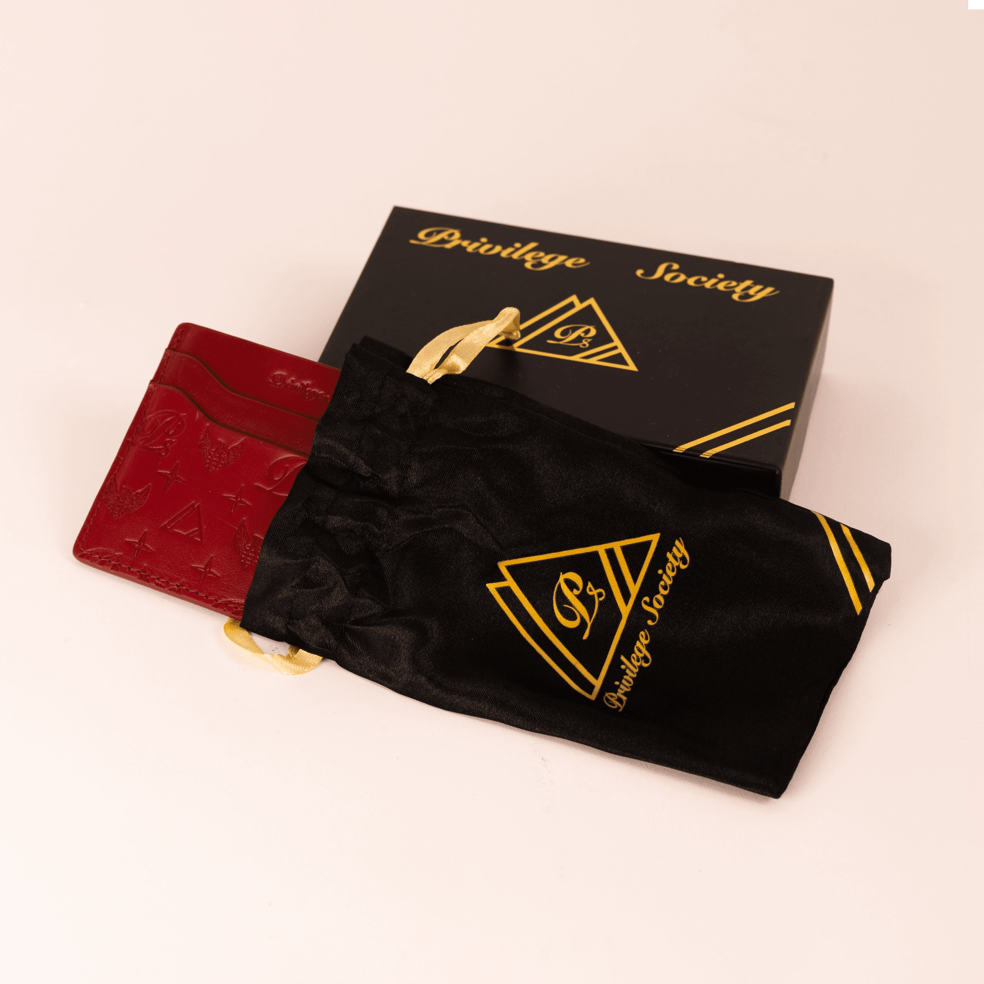 Men's Monogram Leather CC Wallet Privilege Society - Tops and Bottoms USA