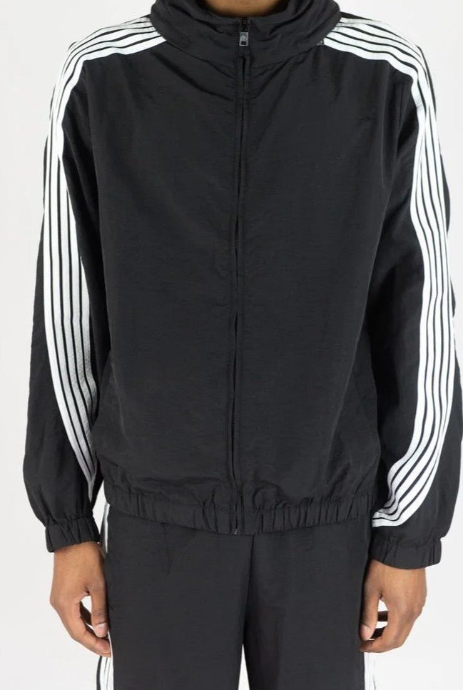 Kid's Striped Nylon Windbreaker Set Rebel Minds - Tops and Bottoms USA
