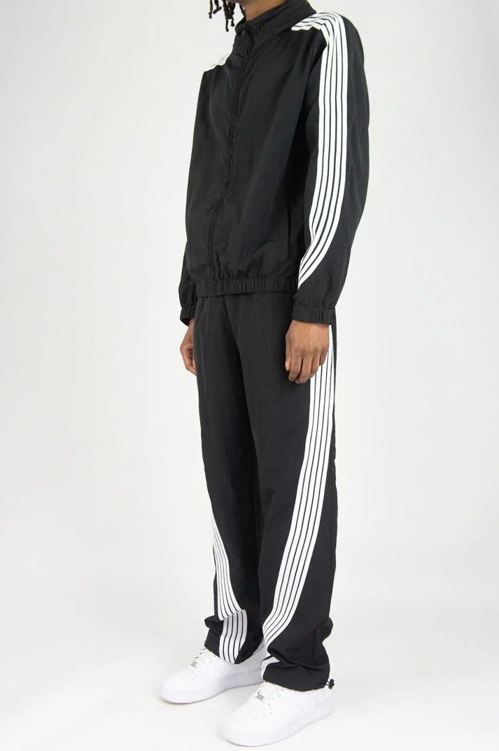 Kid's Striped Nylon Windbreaker Set Rebel Minds - Tops and Bottoms USA