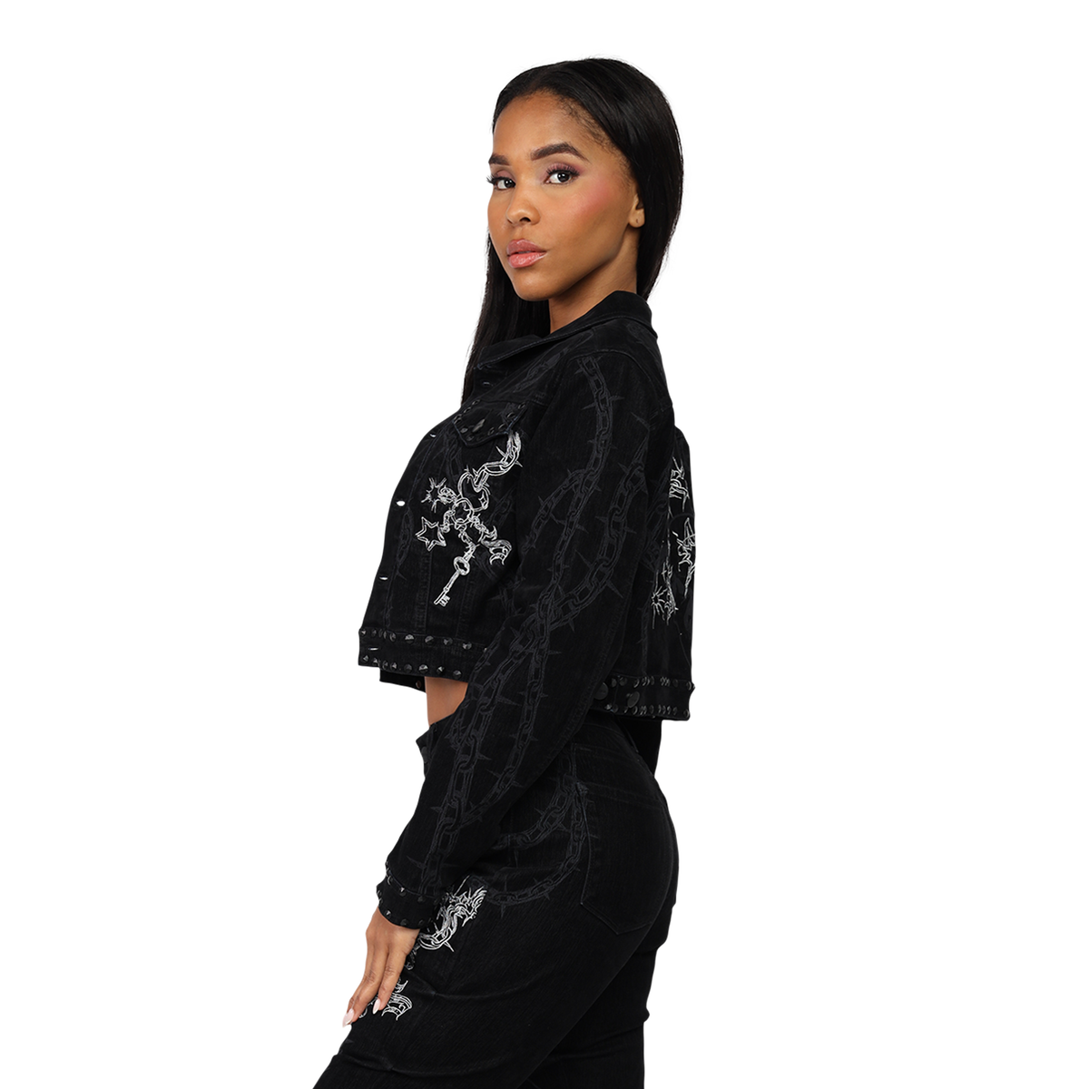 Women's High Rise Flocking Outfit