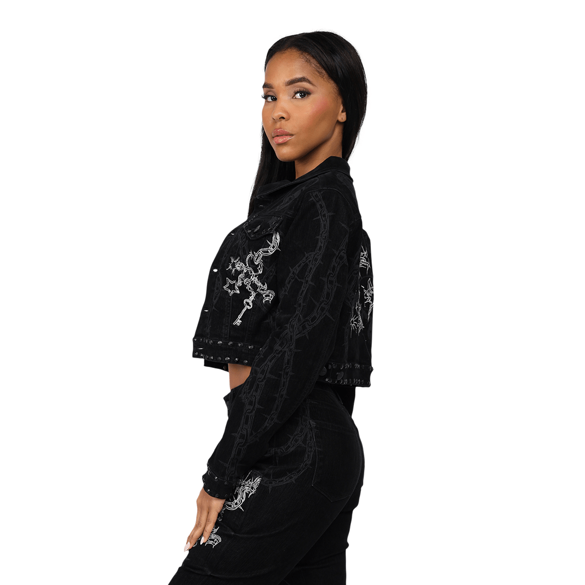 Women's High Rise Flocking Outfit Smoke Rise - Tops and Bottoms USA