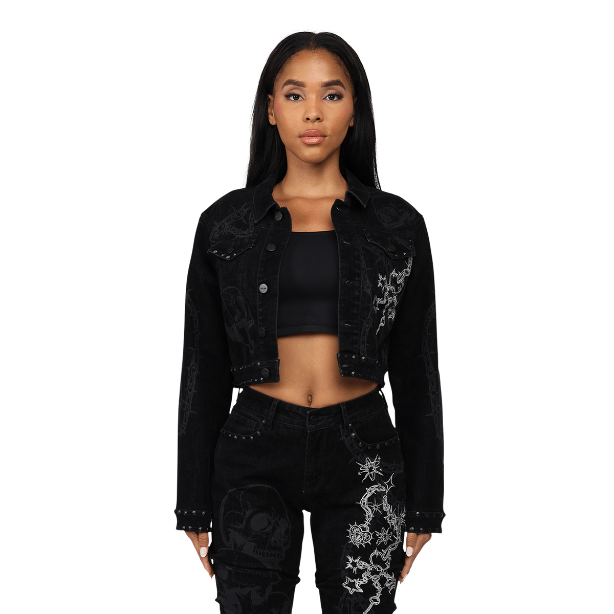 Women's High Rise Flocking Outfit Smoke Rise - Tops and Bottoms USA