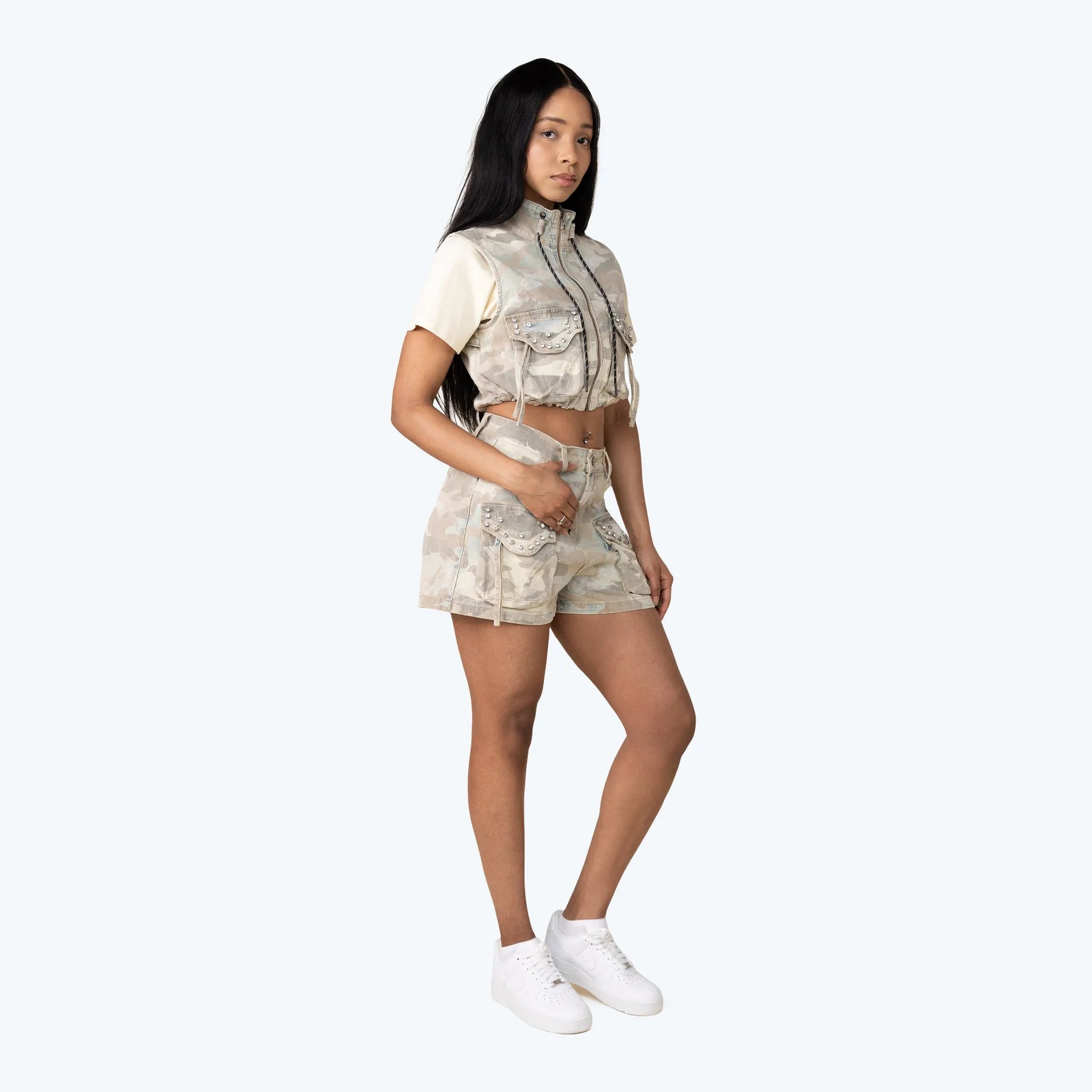Women's Slouched Utility Outfit Smoke Rise - Tops and Bottoms USA