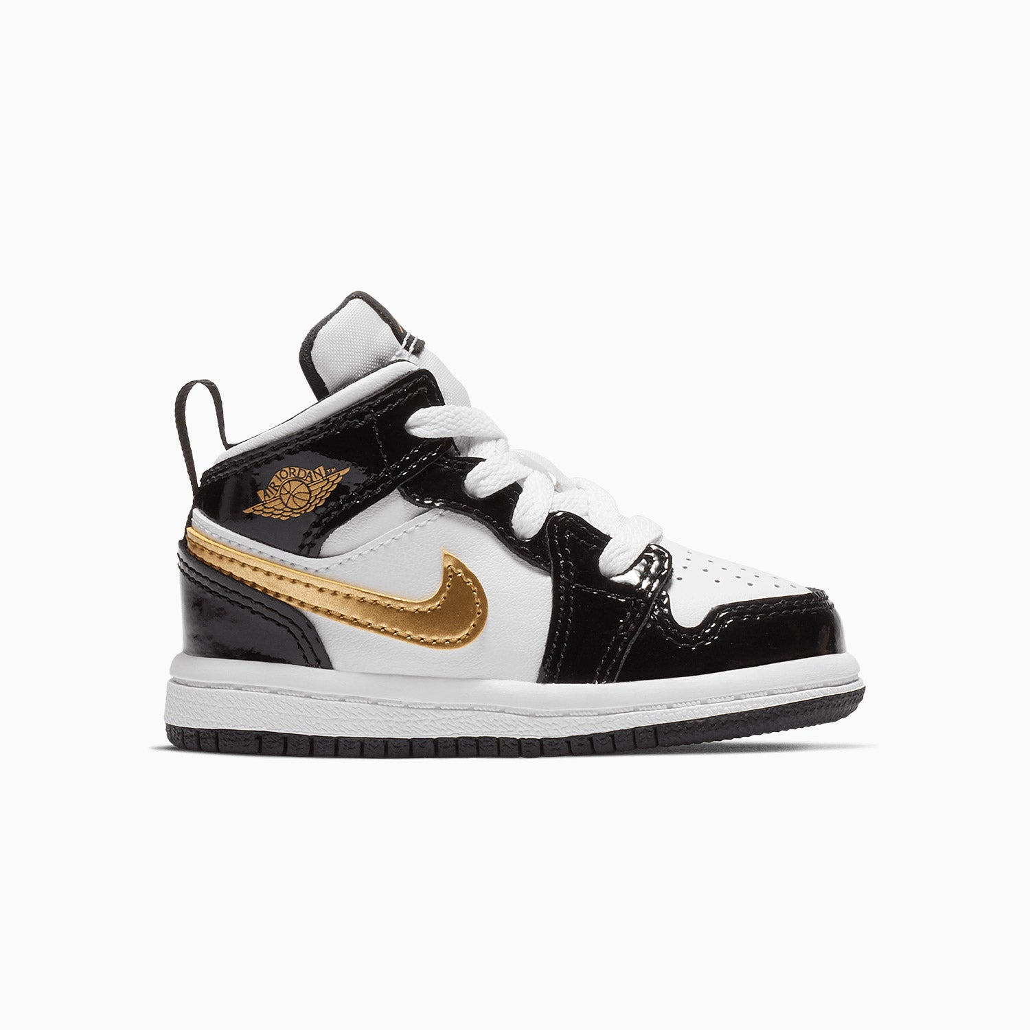 Kid's Air Jordan 1 Mid SE Patent "Black Gold" Toddlers