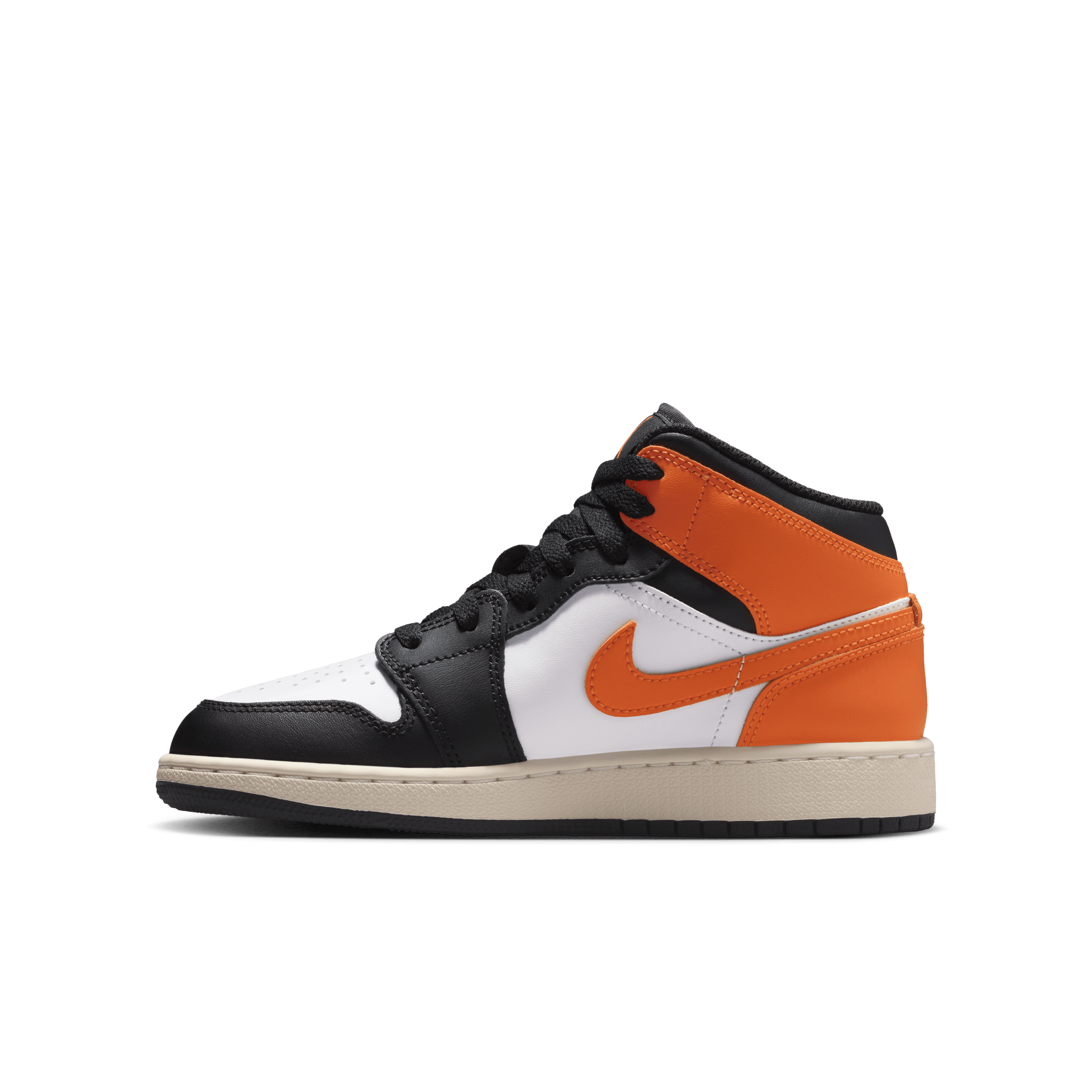 Kid's Air Jordan 1 Mid "Starfish Black Toe" Grade School