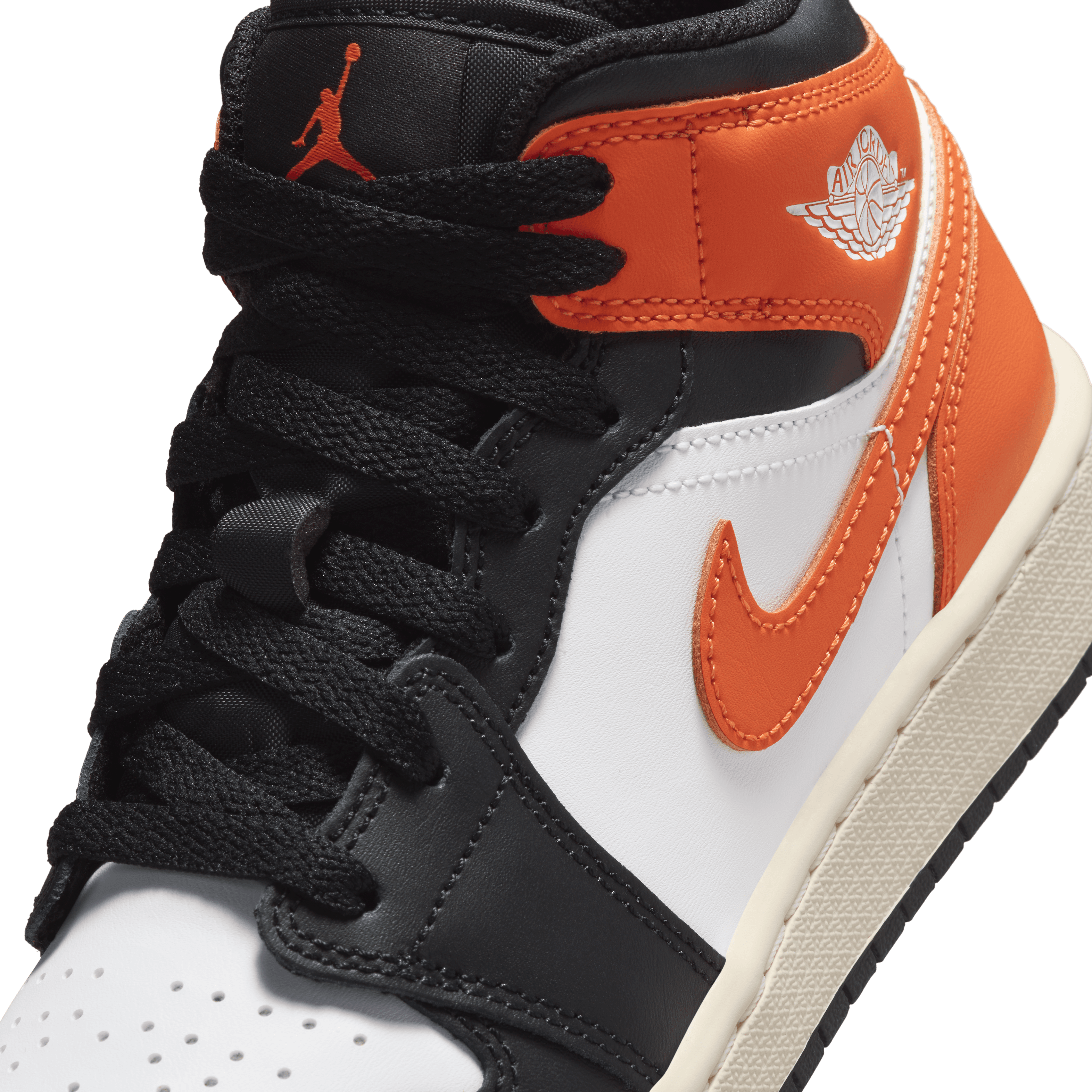 Kid's Air Jordan 1 Mid "Starfish Black Toe" Grade School