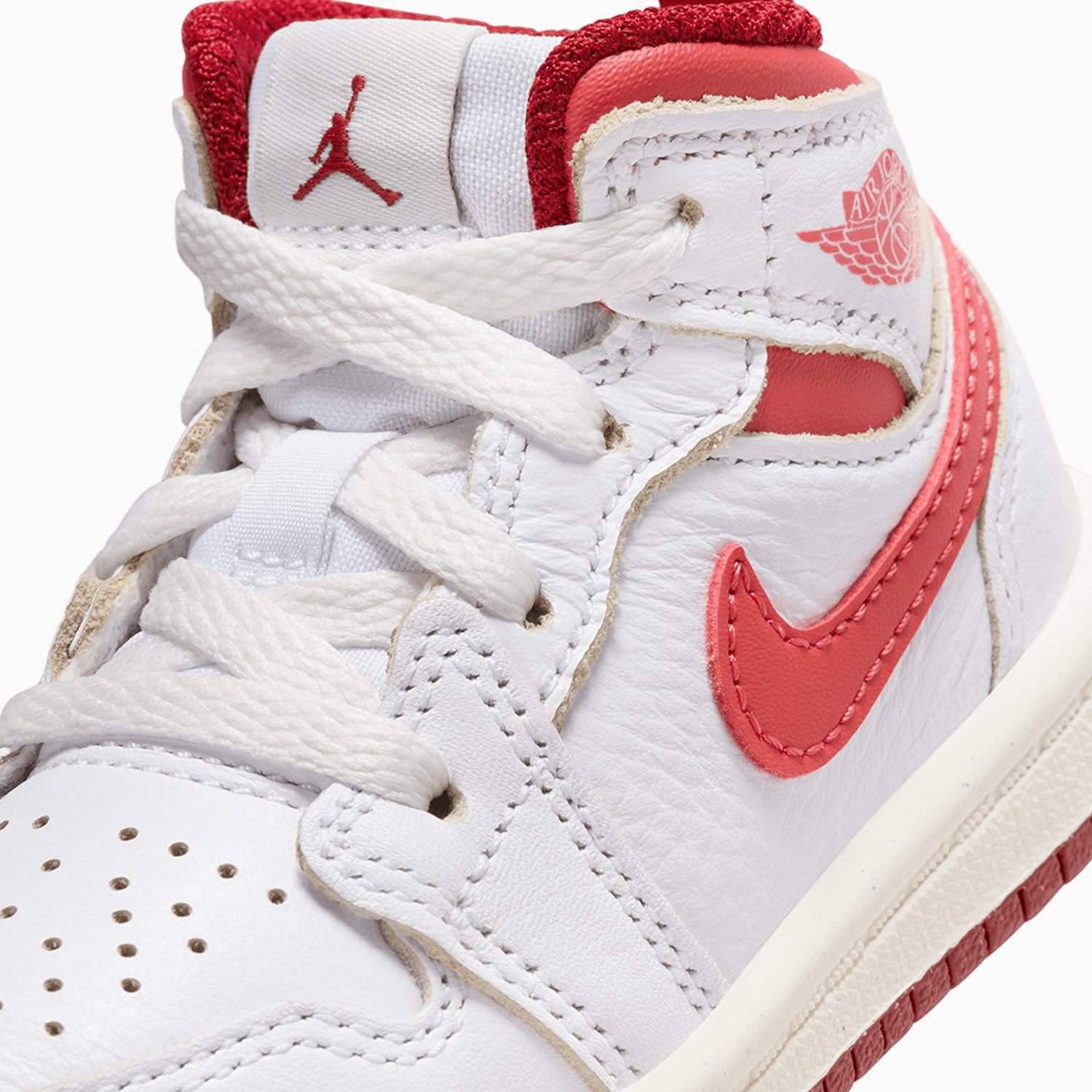 Kid's Air Jordan 1 Mid SE "White Dune Red" Toddlers