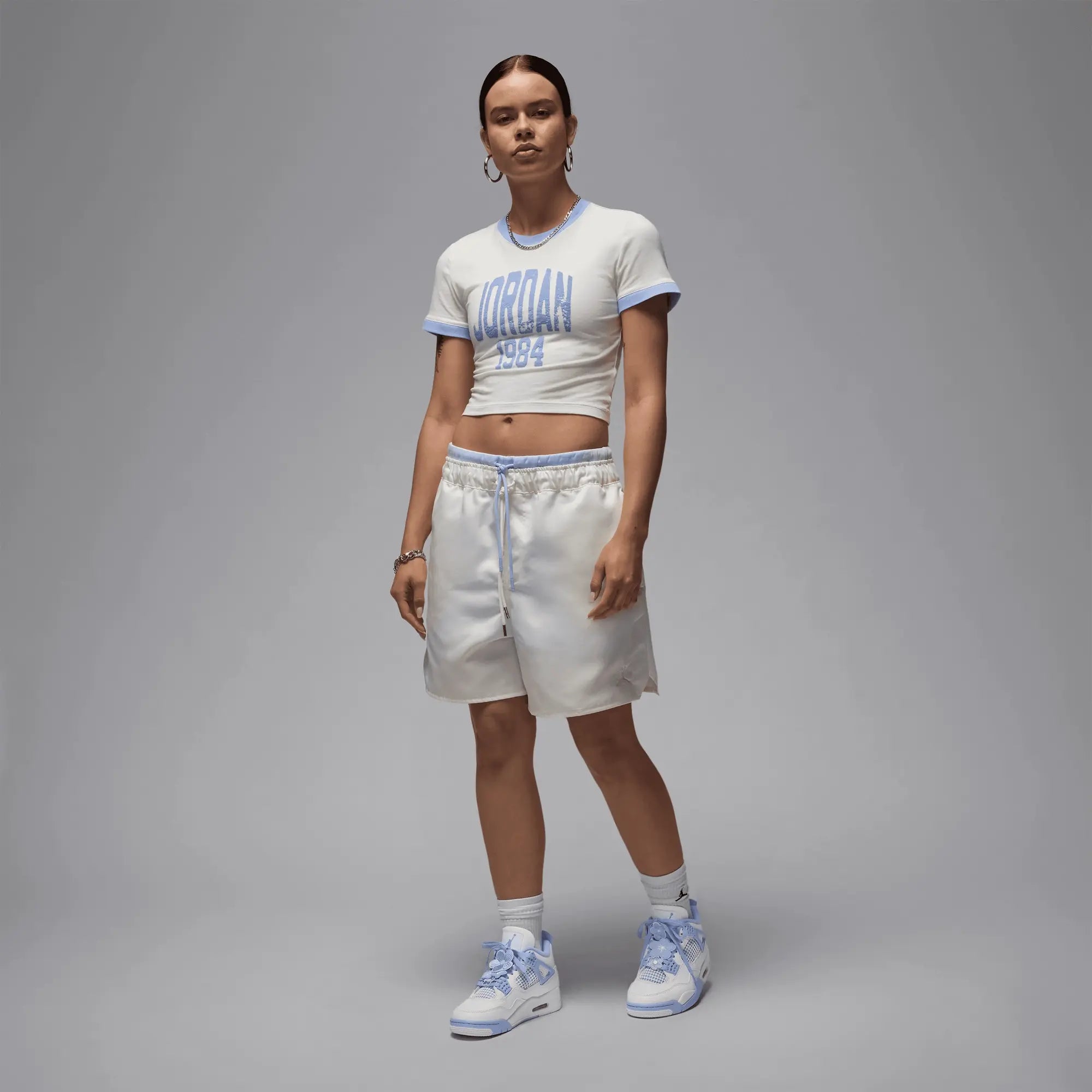 Women's Air Jordan Mid 4 Retro "Forget Me Not" Jordan - Tops and Bottoms USA