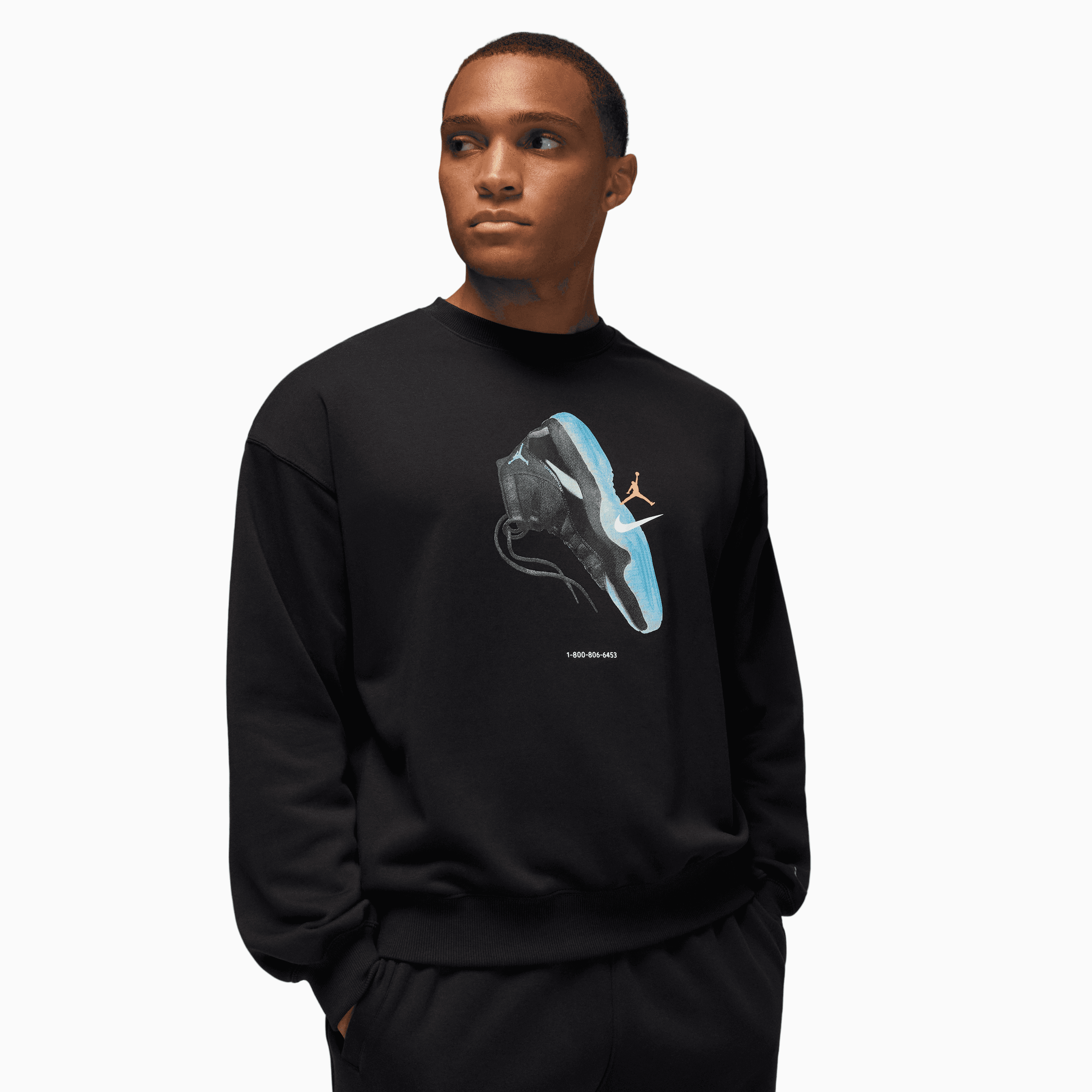 Men's Brooklyn Fleece Crew Neck Sweatshirt Jordan - Tops and Bottoms USA