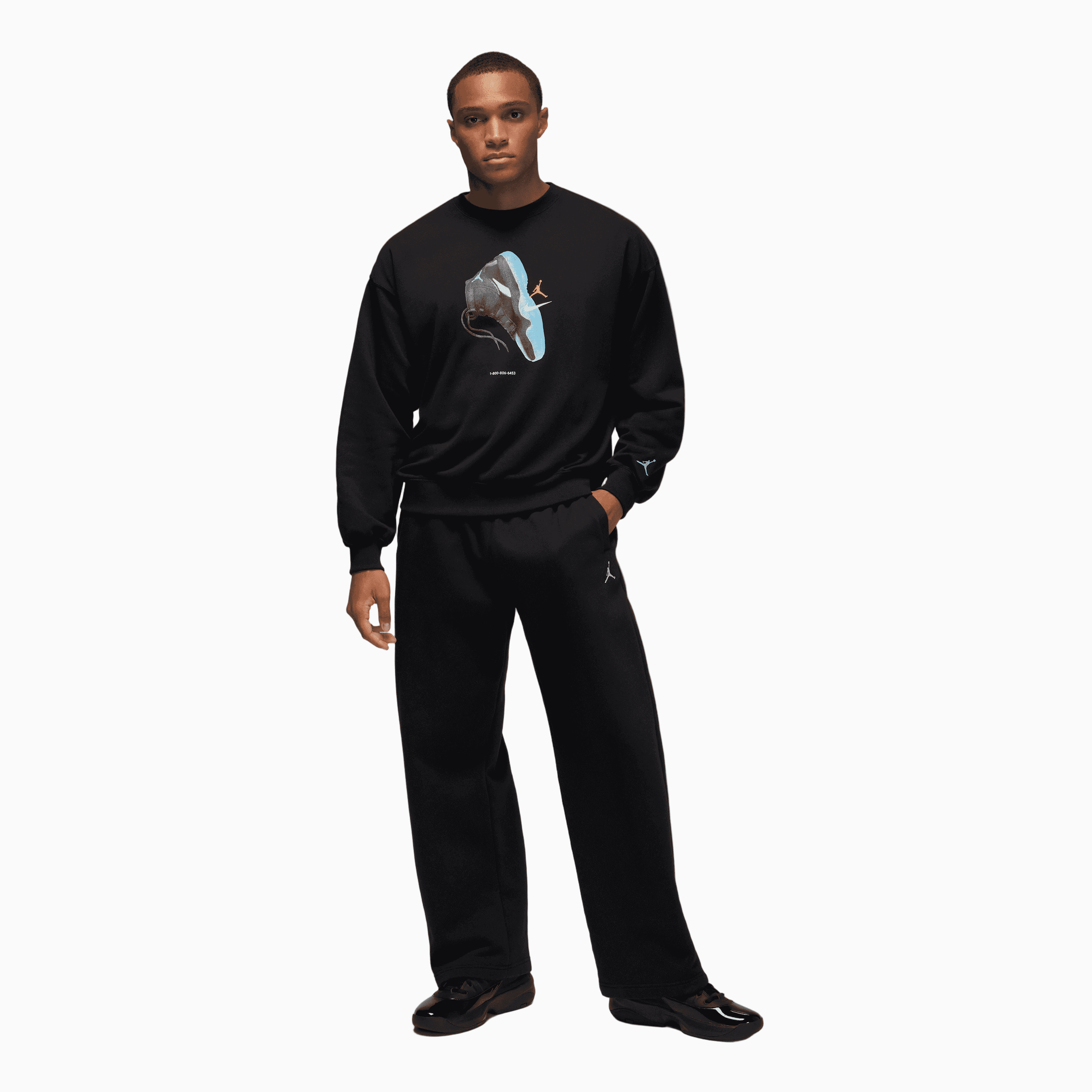 Men's Brooklyn Fleece Crew Neck Sweatshirt Jordan - Tops and Bottoms USA