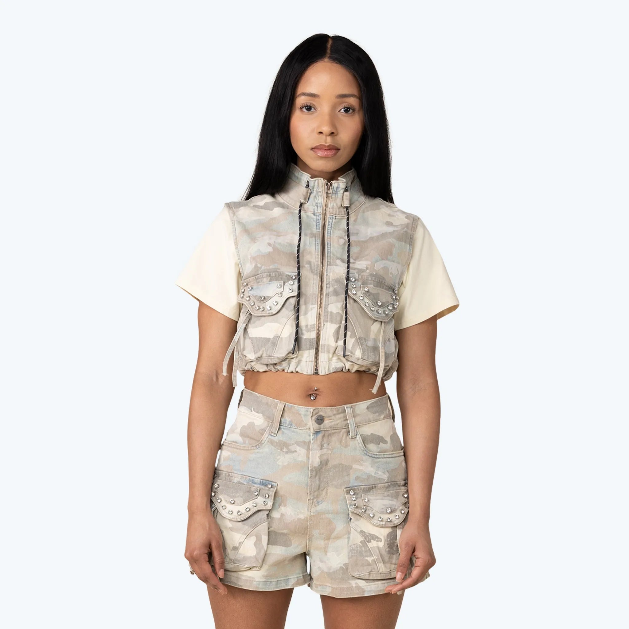 Women's Slouched Utility Outfit Smoke Rise - Tops and Bottoms USA