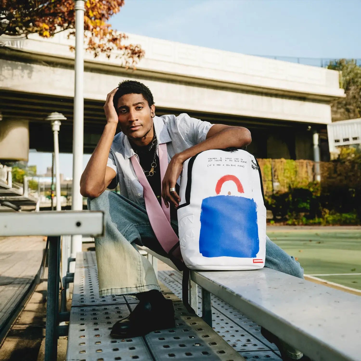 Keith Haring Embossed Shark Handbag Print Backpack