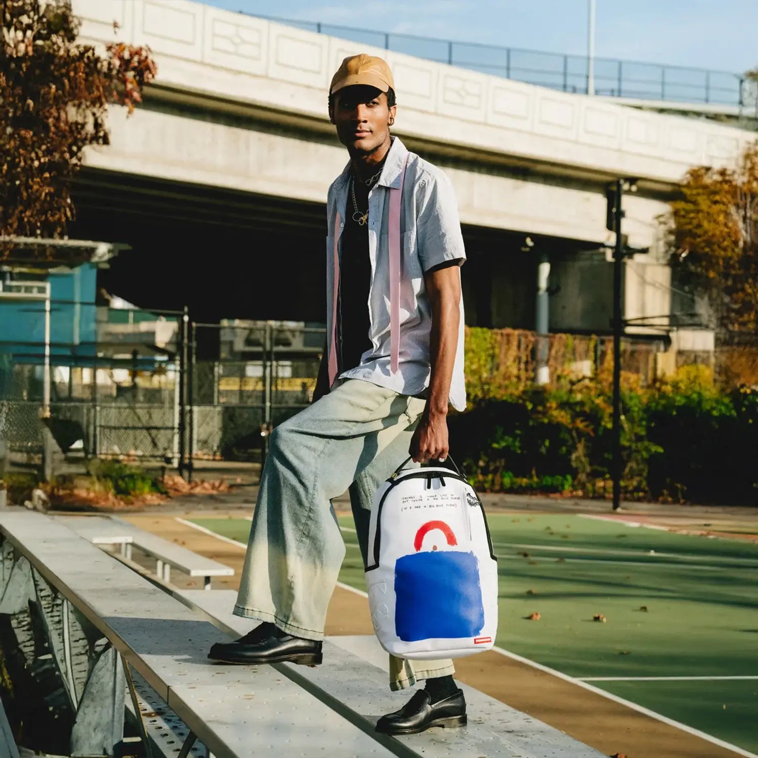 Keith Haring Embossed Shark Handbag Print Backpack