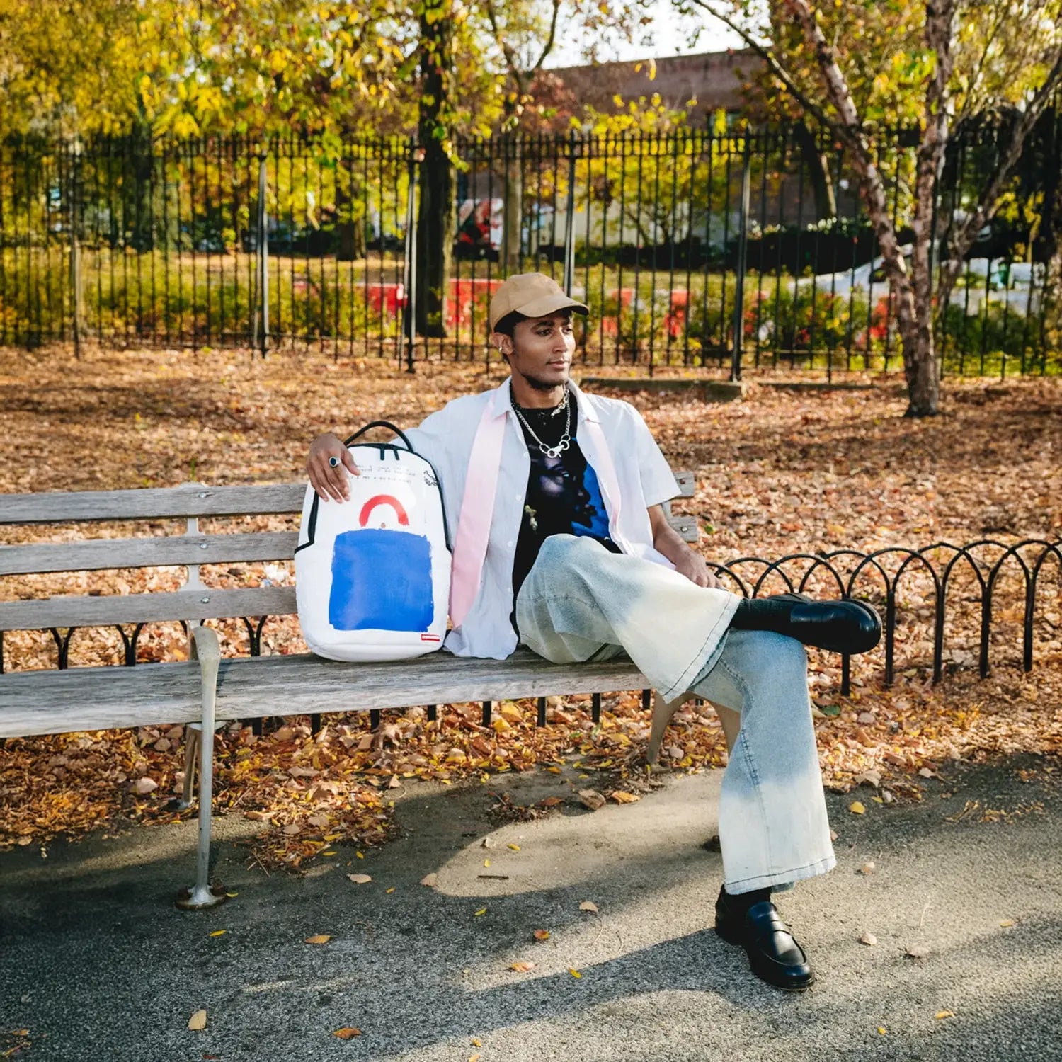 Keith Haring Embossed Shark Handbag Print Backpack
