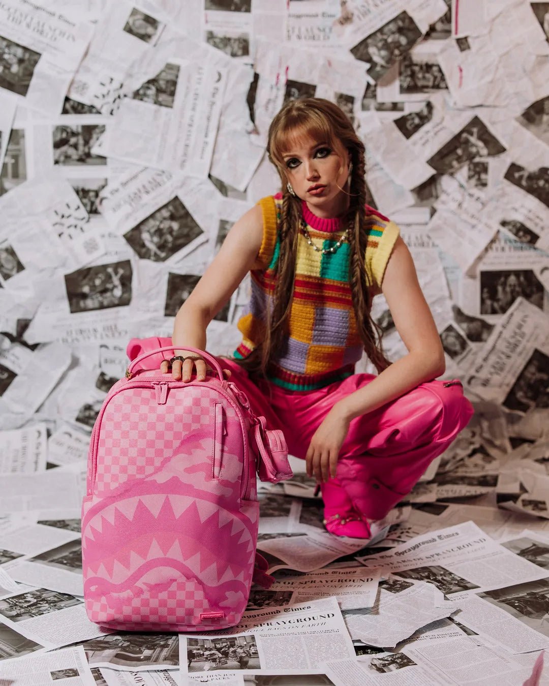 Pink 3Am Turnt Dlxsv Backpack Sprayground - Tops and Bottoms USA