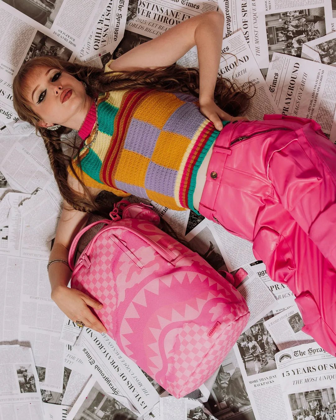 Pink 3Am Turnt Dlxsv Backpack Sprayground - Tops and Bottoms USA