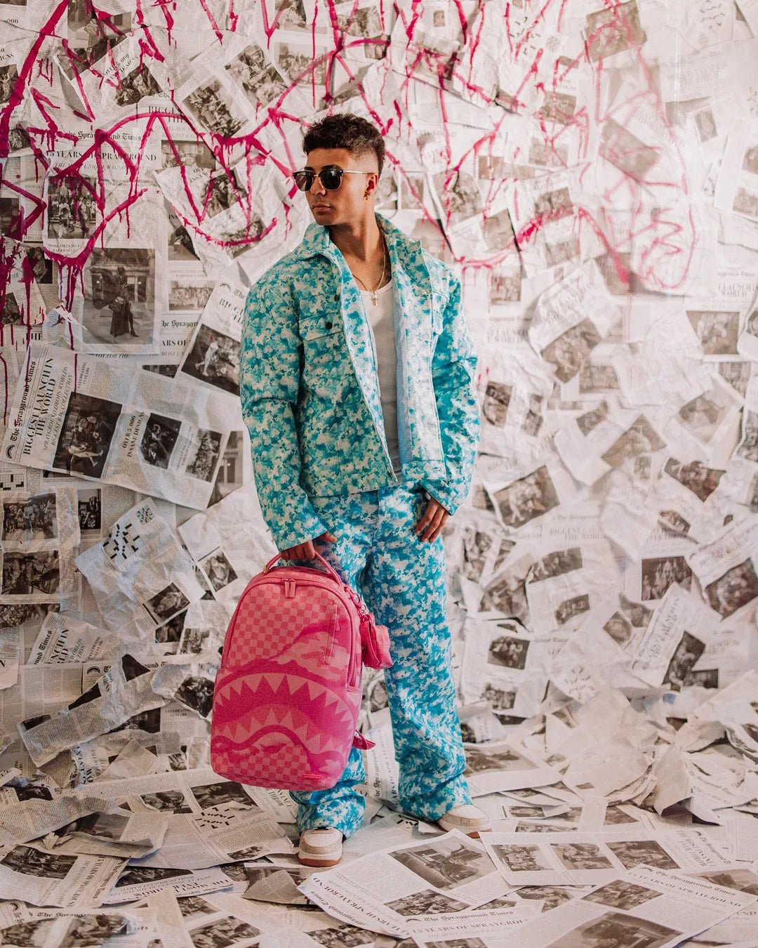 Pink 3Am Turnt Dlxsv Backpack Sprayground - Tops and Bottoms USA