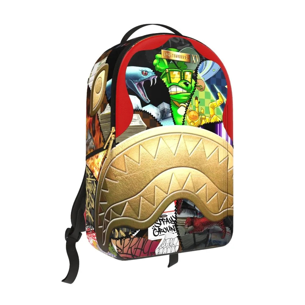 Sprayground 15 Years Gold And Spliced Dlxv Backpack
