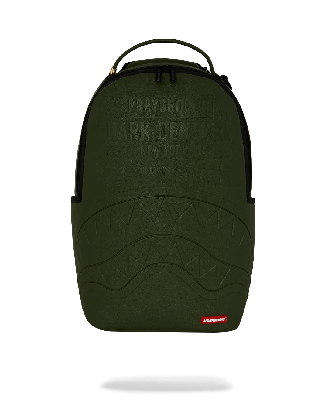 Shark Central Embossed Green Nylon Backpack