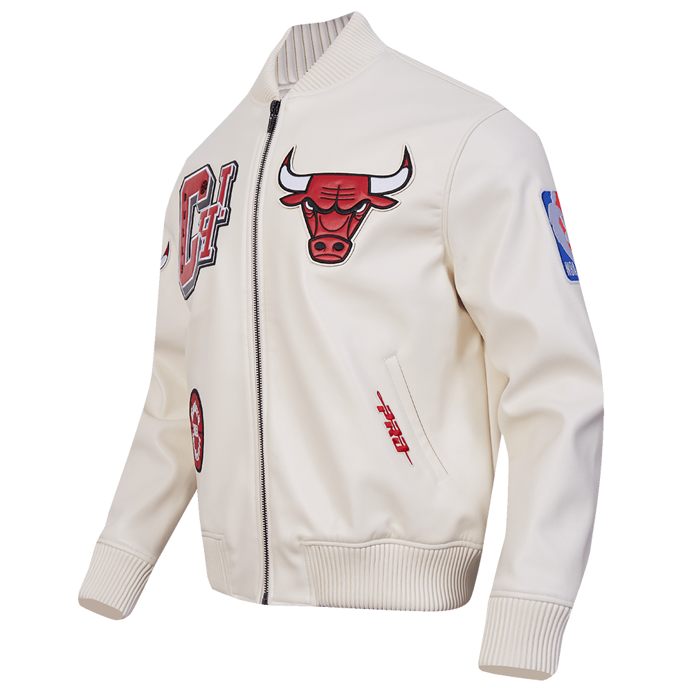 Men's Chicago Bulls NBA Leather Varsity Jacket Pro Standard - Tops and Bottoms USA