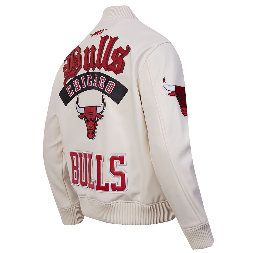 Men's Chicago Bulls NBA Leather Varsity Jacket Pro Standard - Tops and Bottoms USA