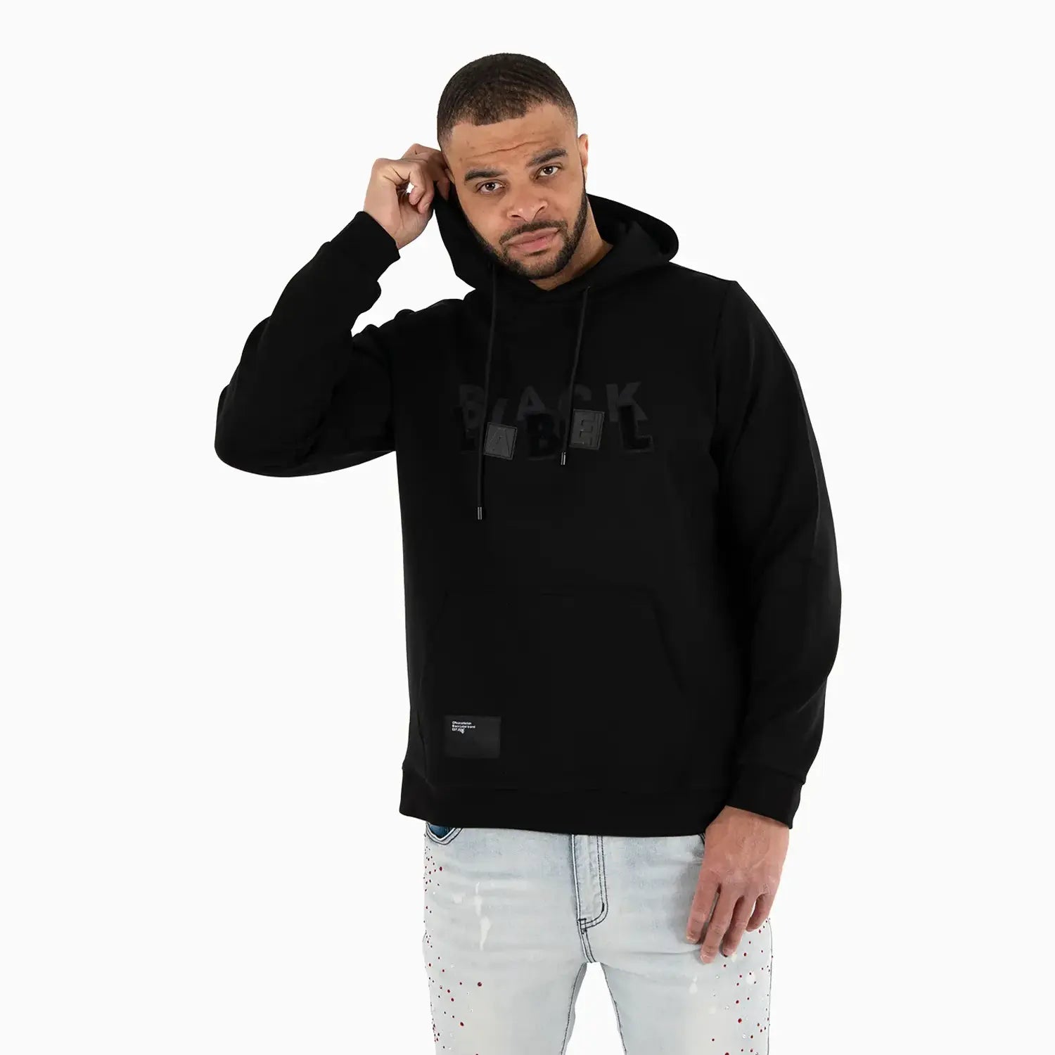 Men's BLACK Label Graphic Pull Over Hoodie Black Label - Tops and Bottoms USA