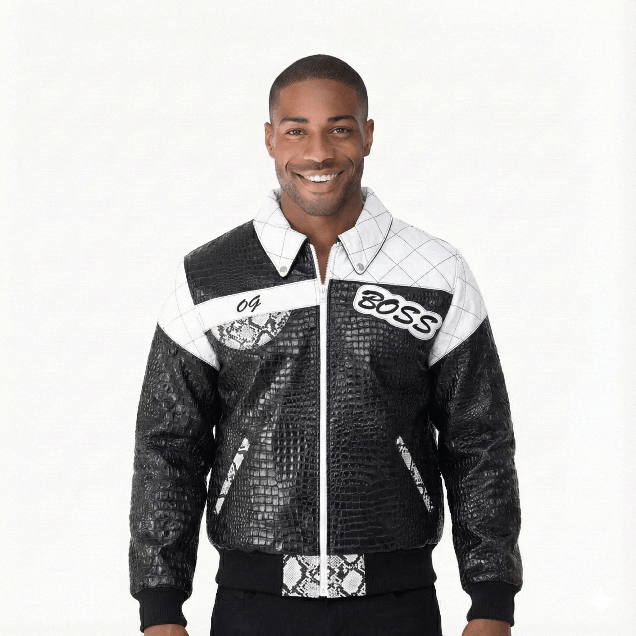 Breyer's OG Boss Edition Leather Jacket With Snake Skin Breyers - Tops and Bottoms USA