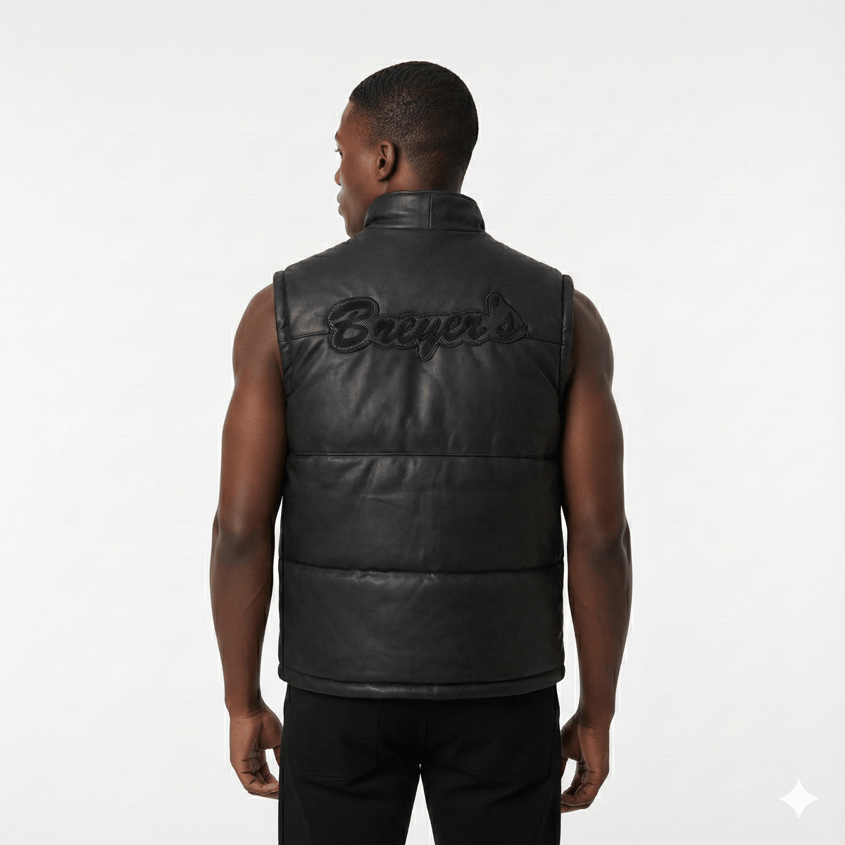 Breyer's Leather Puffer Vest All Black Breyers - Tops and Bottoms USA