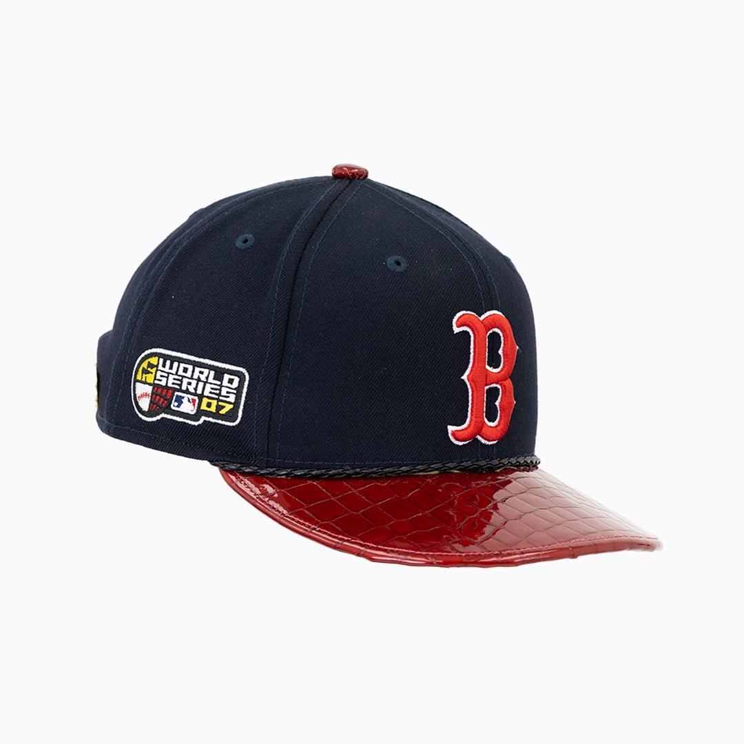 Breyer's Buck 50 Boston Red Sox MLB Hat With Leather Visor Breyers - Tops and Bottoms USA