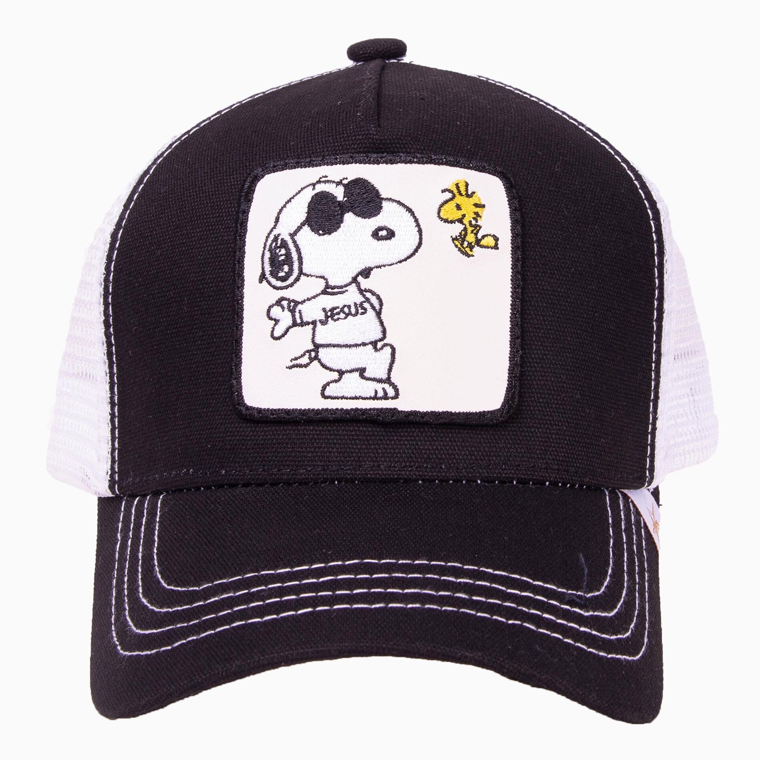 gold-star-hats-the-cartoon-black-white-trucker-hat-car05-black