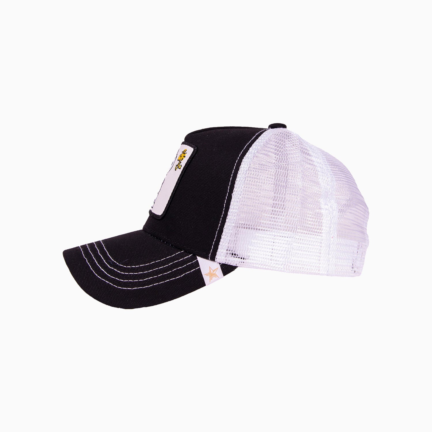 gold-star-hats-the-cartoon-black-white-trucker-hat-car05-black