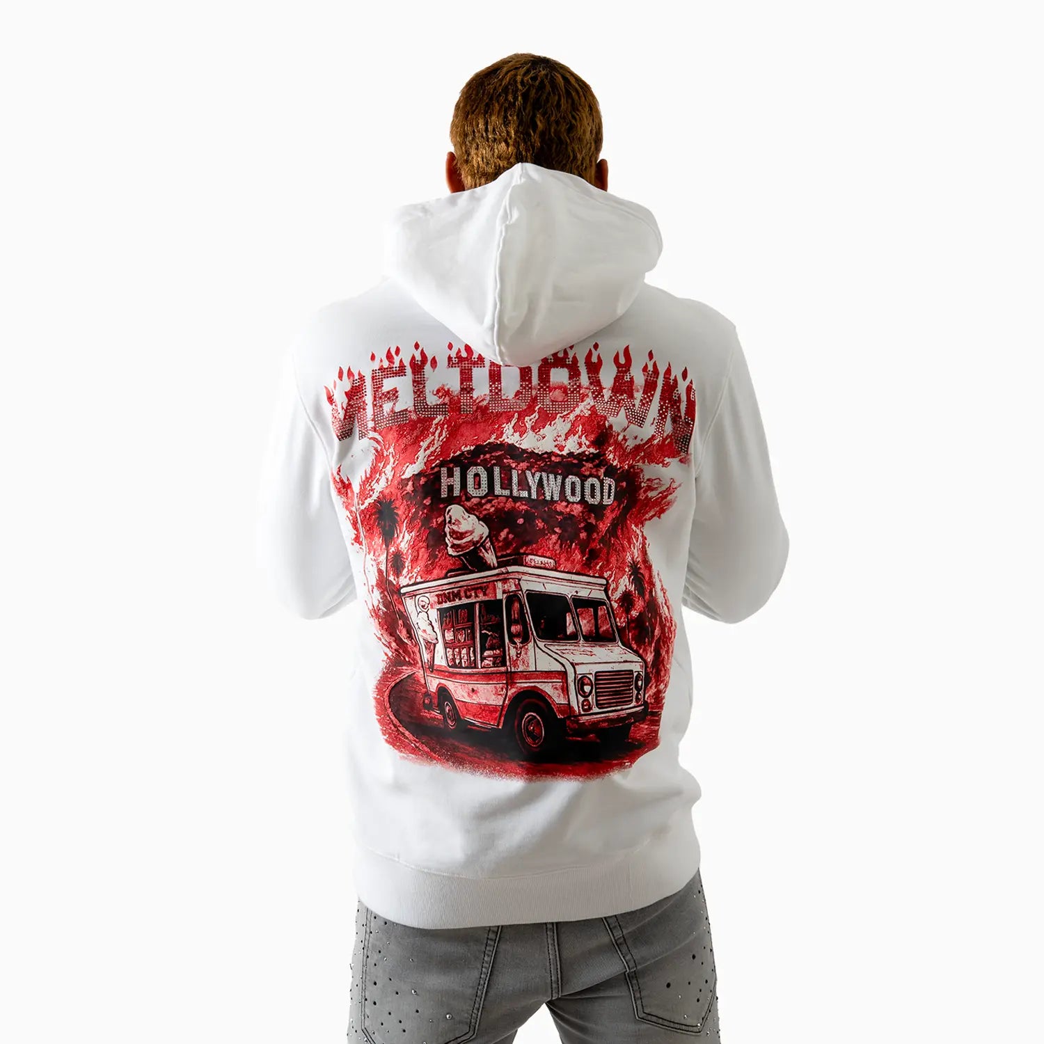 Men's Meltdown On Sunset Stone Hoodie