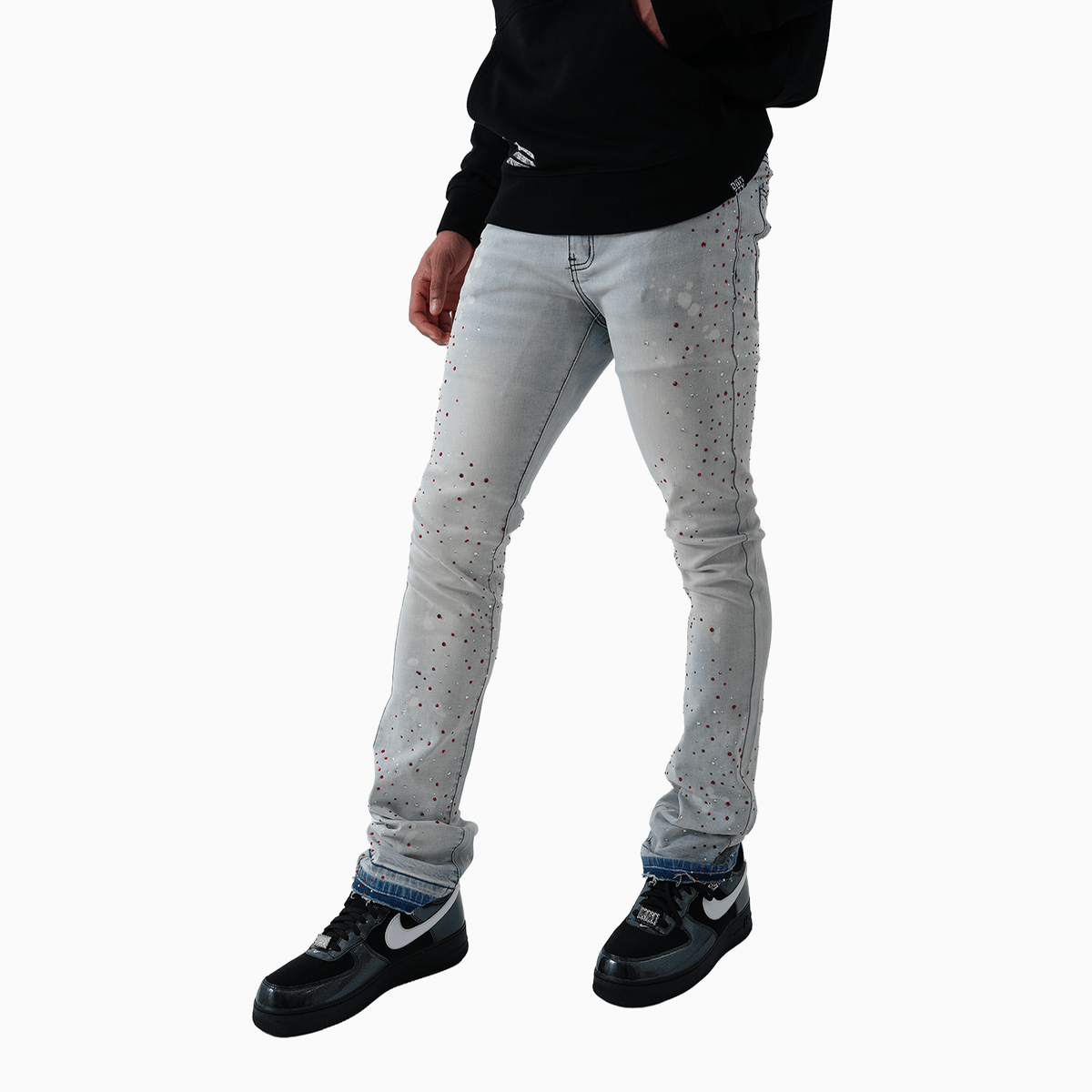 Men's Wash Denim With Black Stone Pant Denimicity - Tops and Bottoms USA