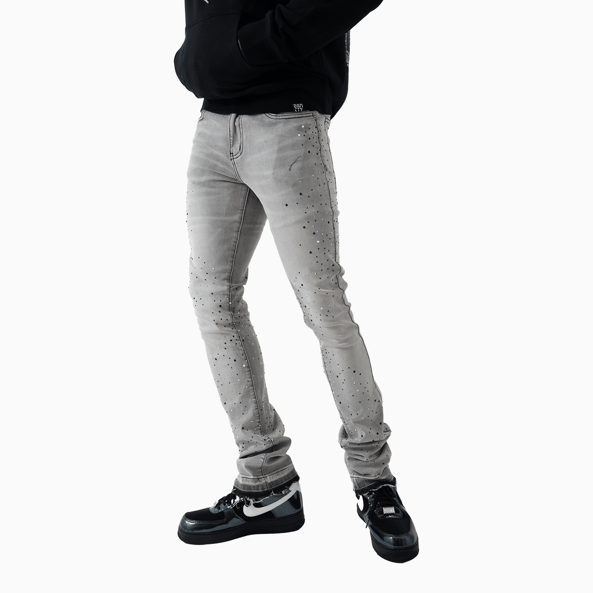 Men's Wash Denim With Black Stone Pant Denimicity - Tops and Bottoms USA