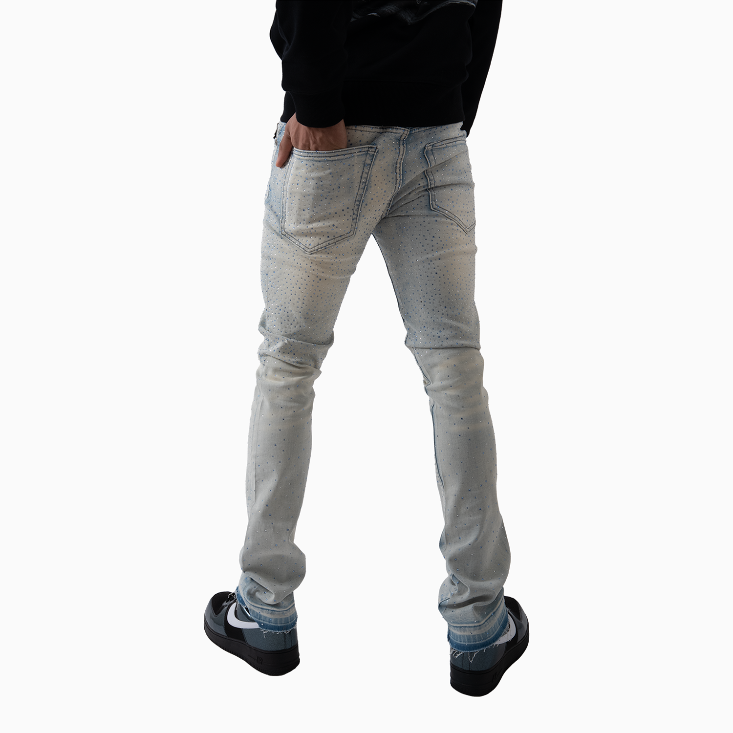 Men's Denim With Baby Blue Stone Pant