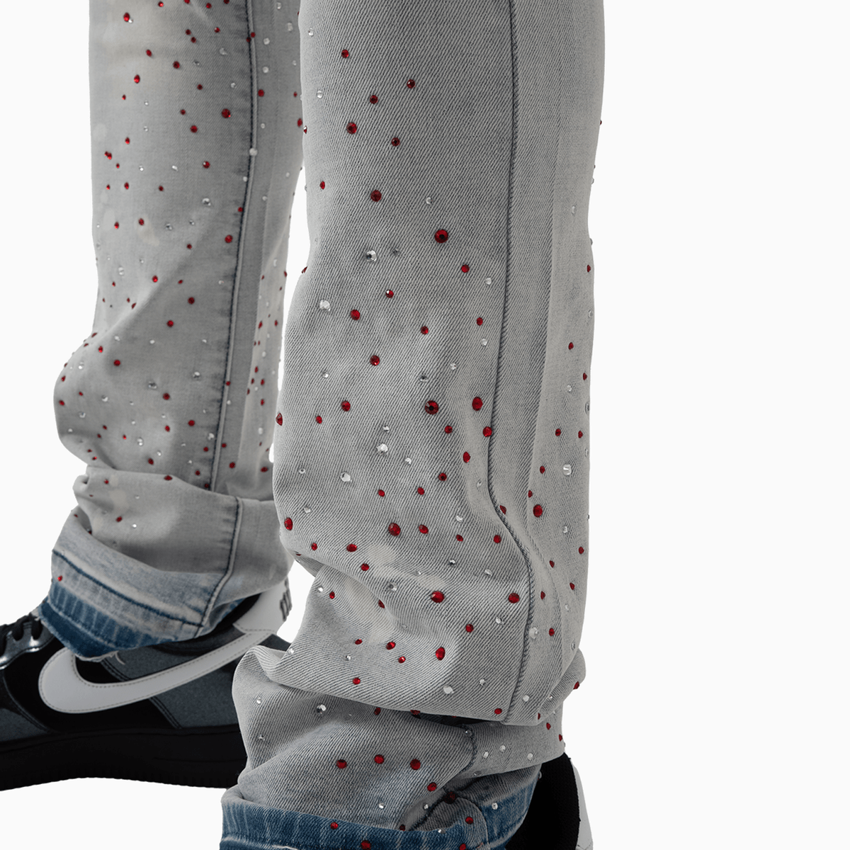 Men's Wash Denim With Pink Stone Pant Denimicity - Tops and Bottoms USA