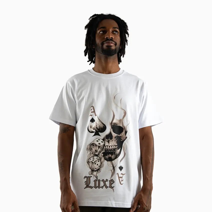 Men's Ace of Spades Skull Graphic Short Sleeve T-Shirt Luxe - Tops and Bottoms USA
