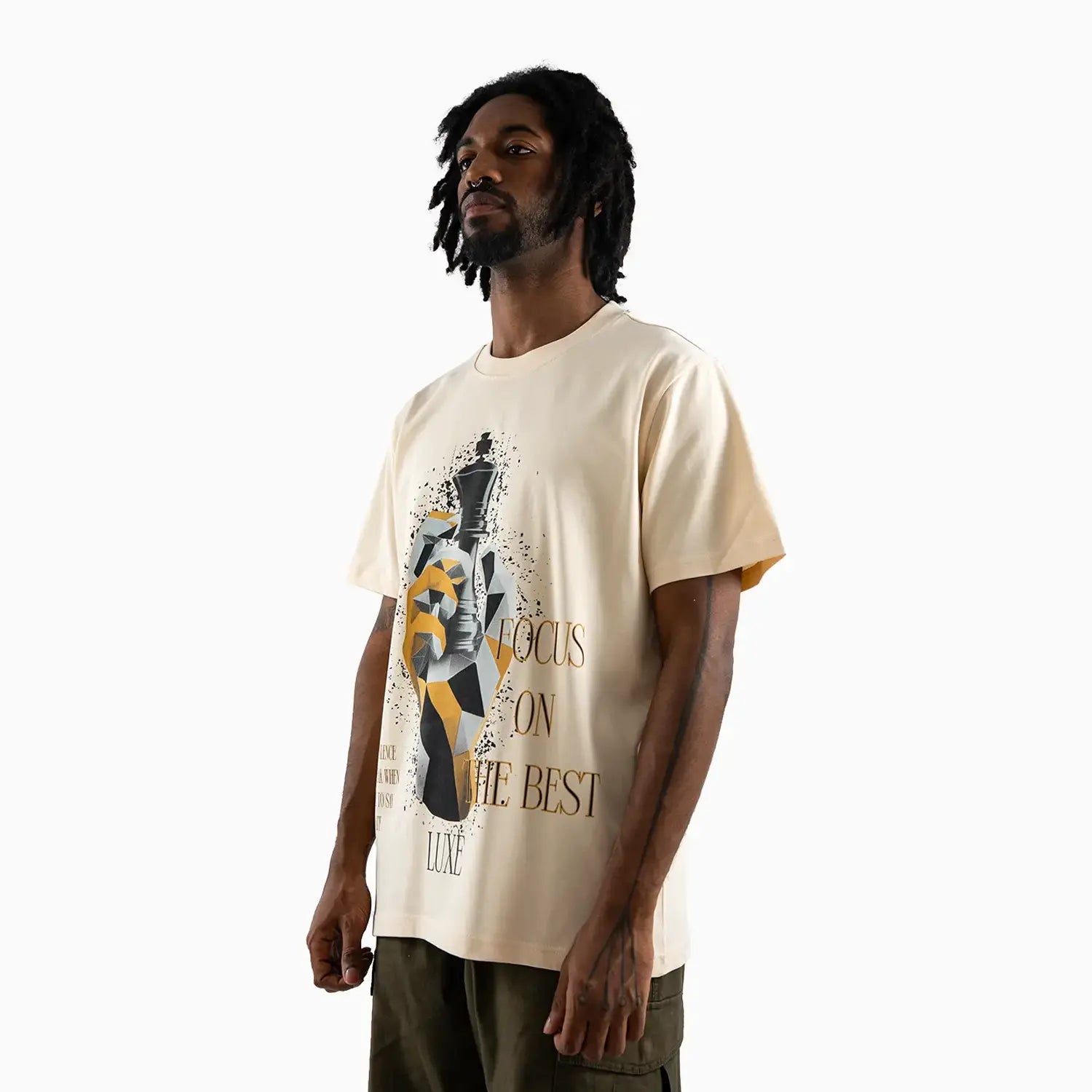 Men's Focus on the Best Chess King Graphic Short Sleeve T-Shirt Luxe - Tops and Bottoms USA