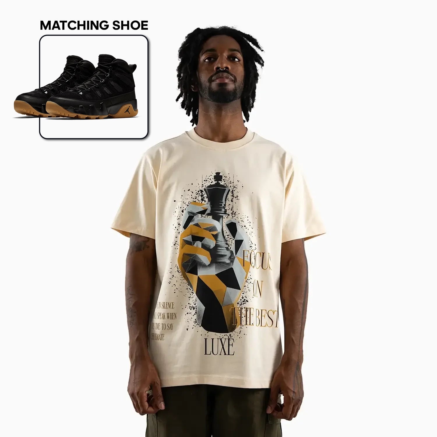 Men's Focus on the Best Chess King Graphic Short Sleeve T-Shirt Luxe - Tops and Bottoms USA