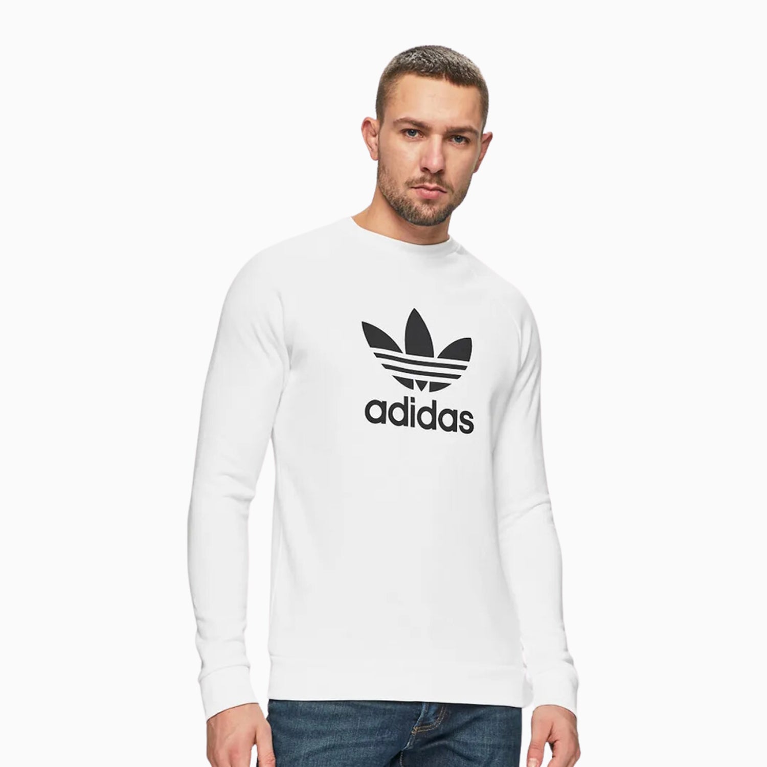 Crew Neck Adidas Trefoil Warm Up Sweatshirt Adidas Originals Men's