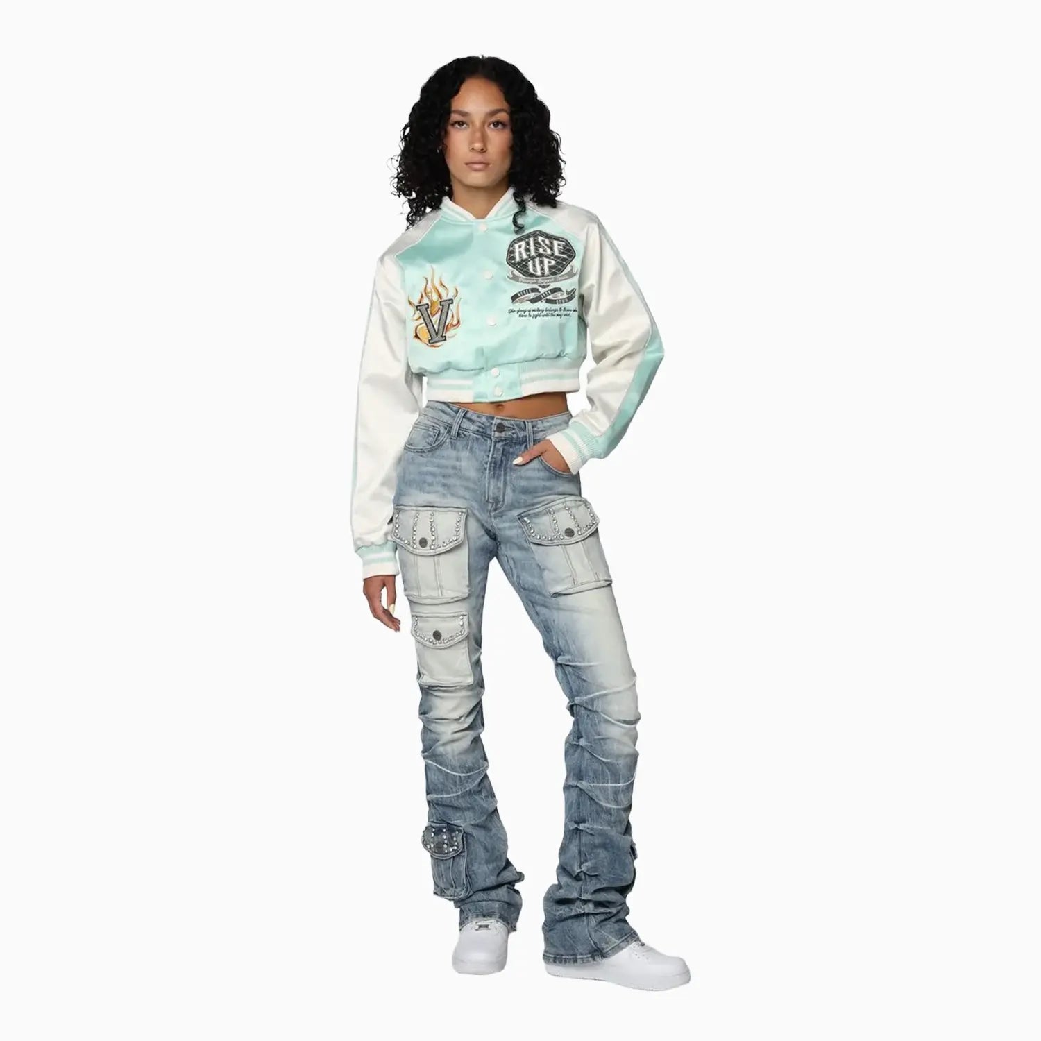 Women's Varsity Cropped Light Jacket