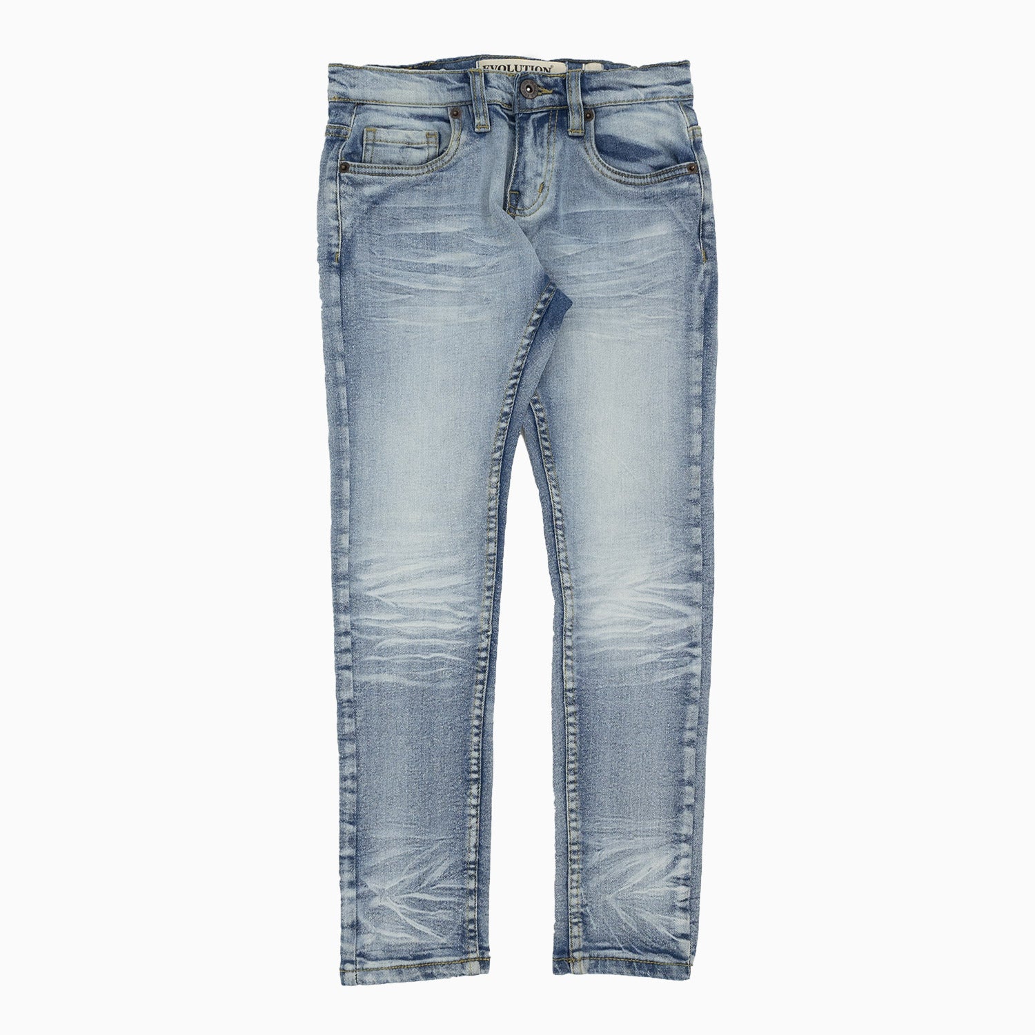 Evolution Kid's Tuff Denim Slim Jeans Pant-ev-33836k-iceblue
