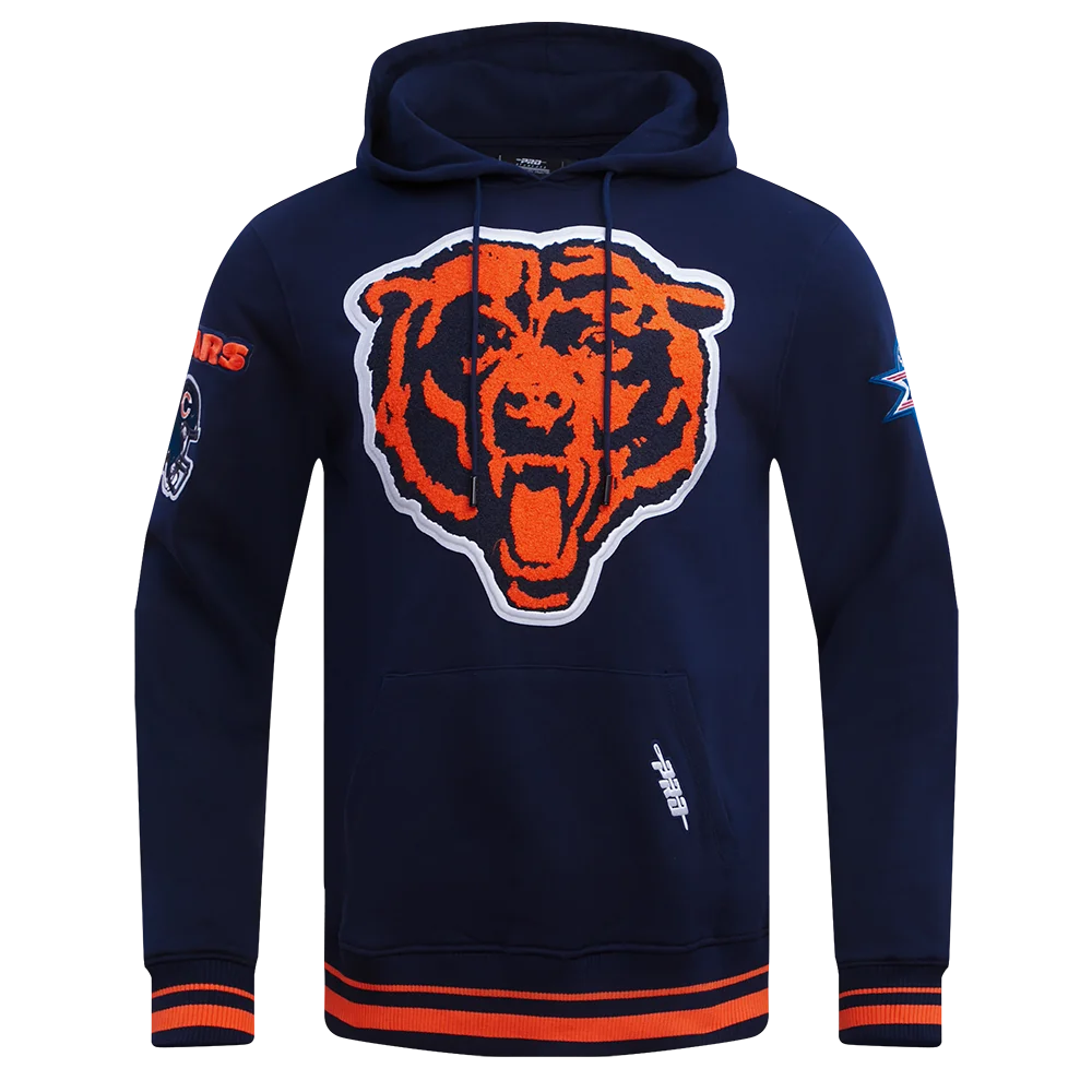 Men's Chicago Bears Mash Up Rib Fleece Pull Over Hoodie