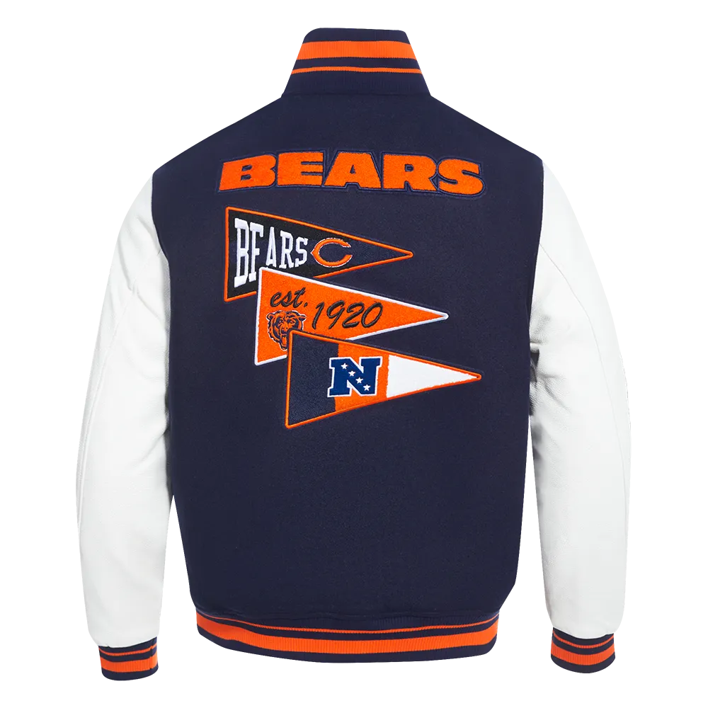 Men's Chicago Bears Team Pennants Wool Varsity Jacket